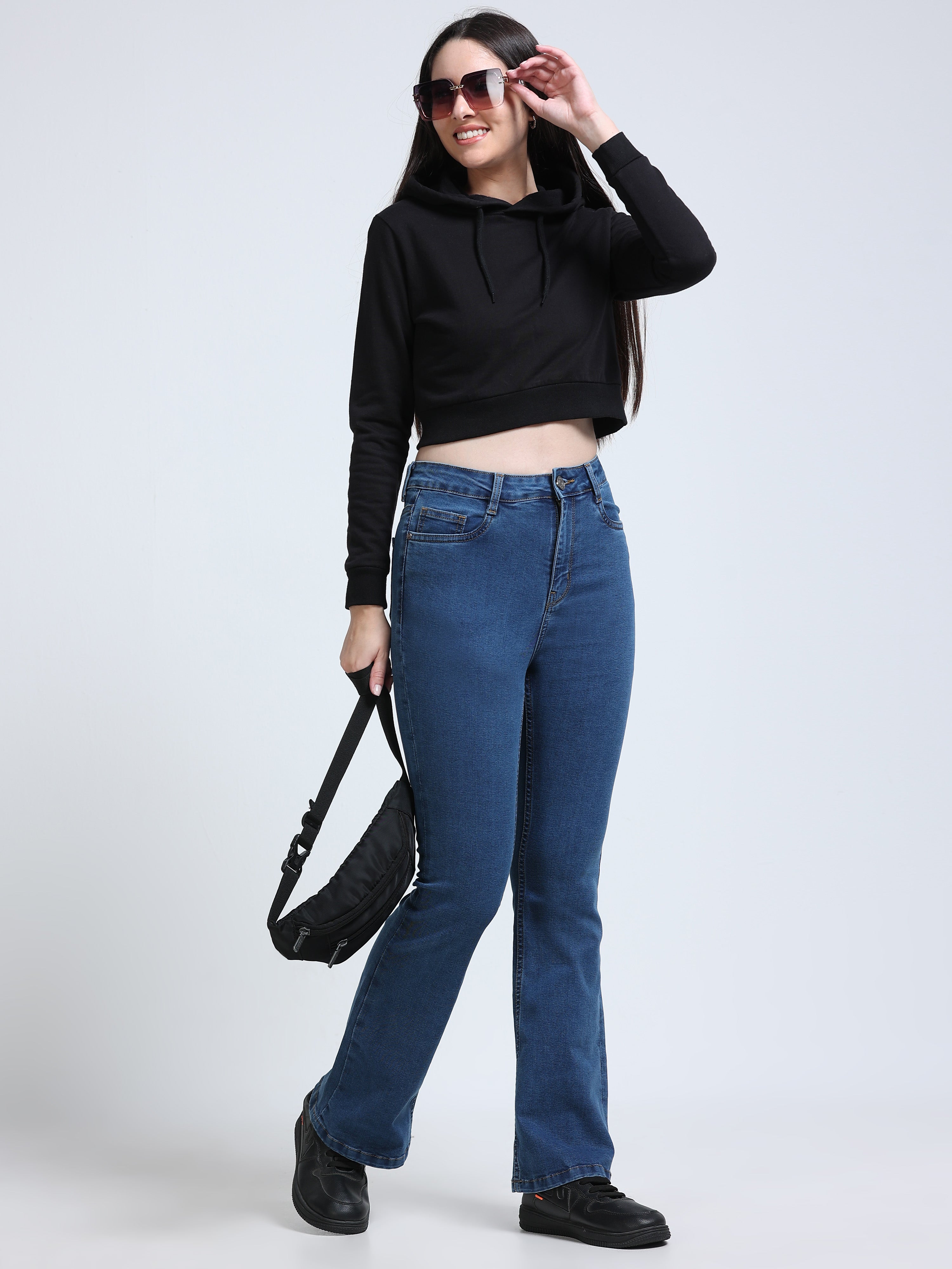 High Rise Bootcut Jeans - Blue