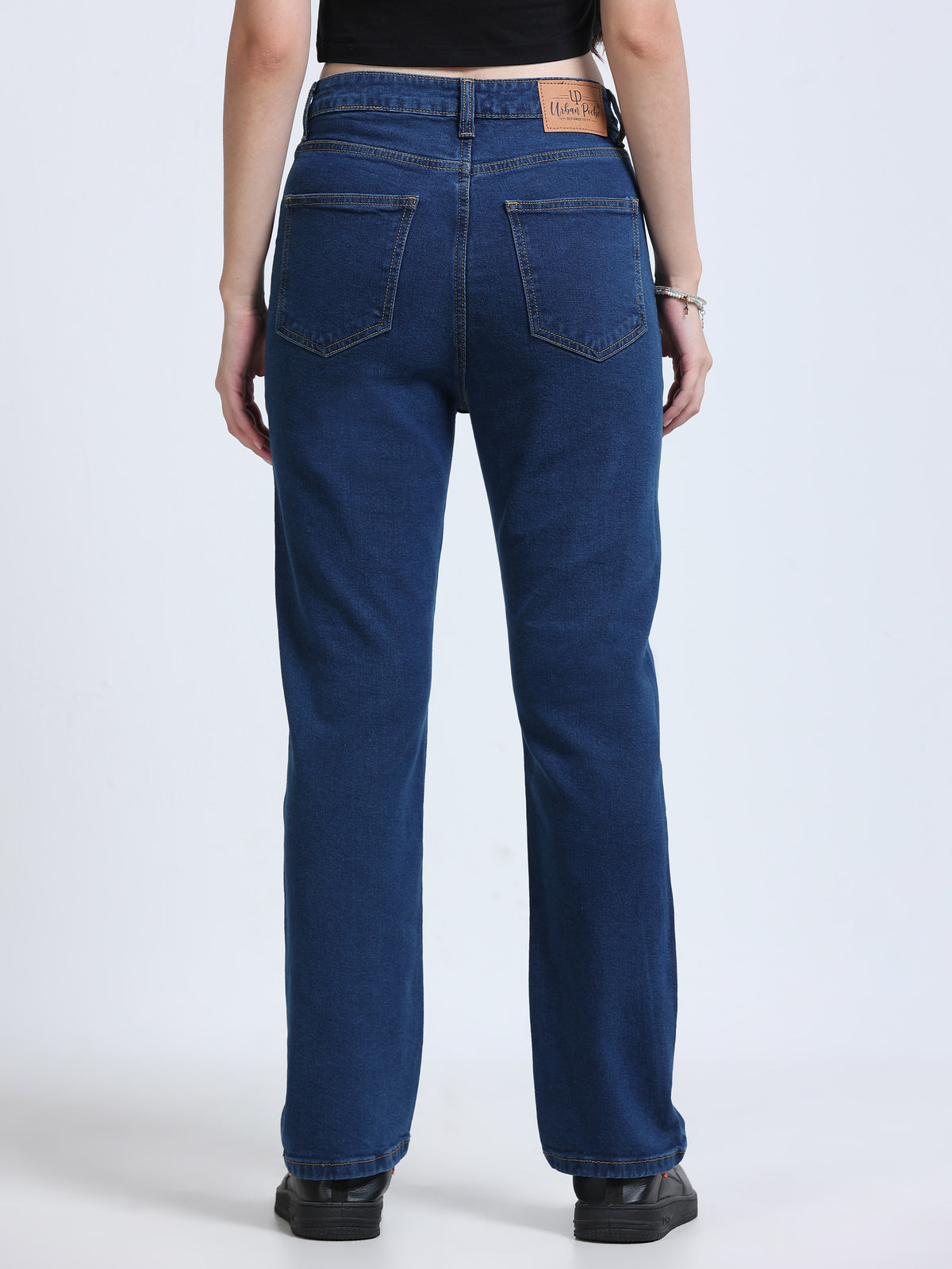 High Rise Straight Fit Jeans - Blue