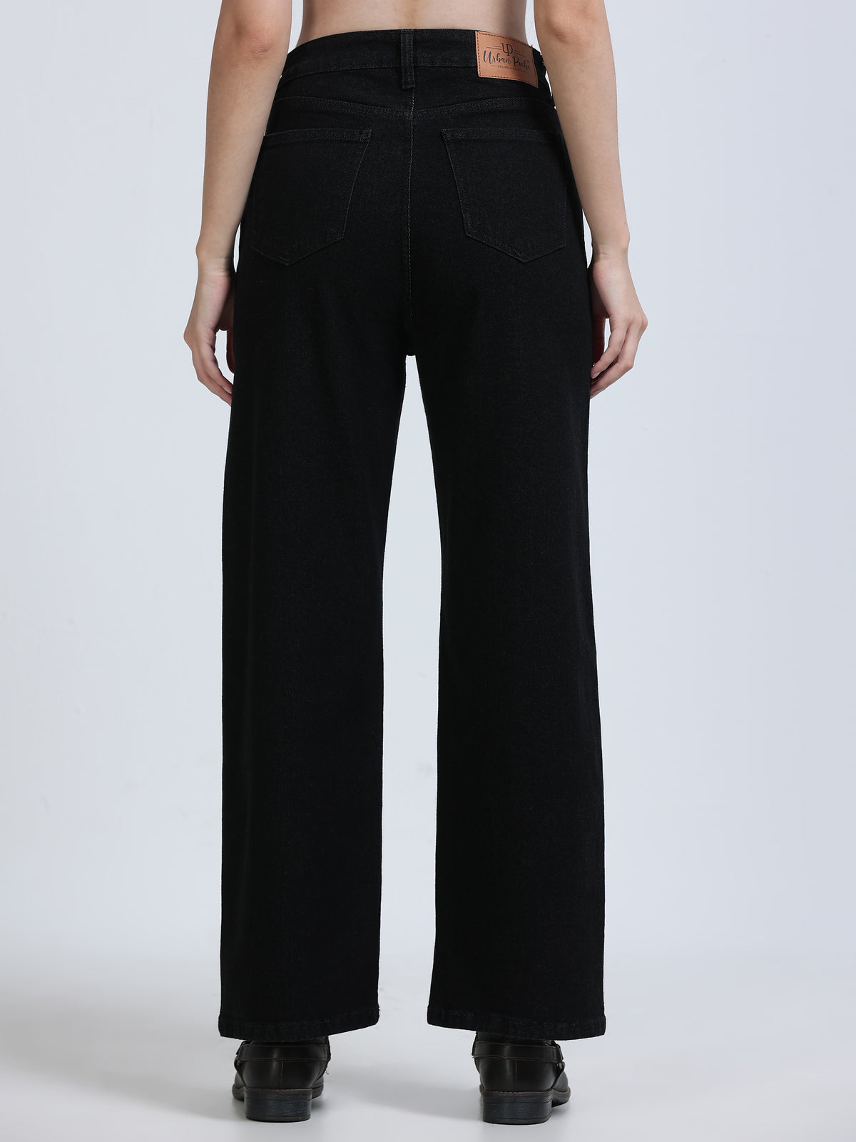 High Rise Wide Leg Jeans - Black