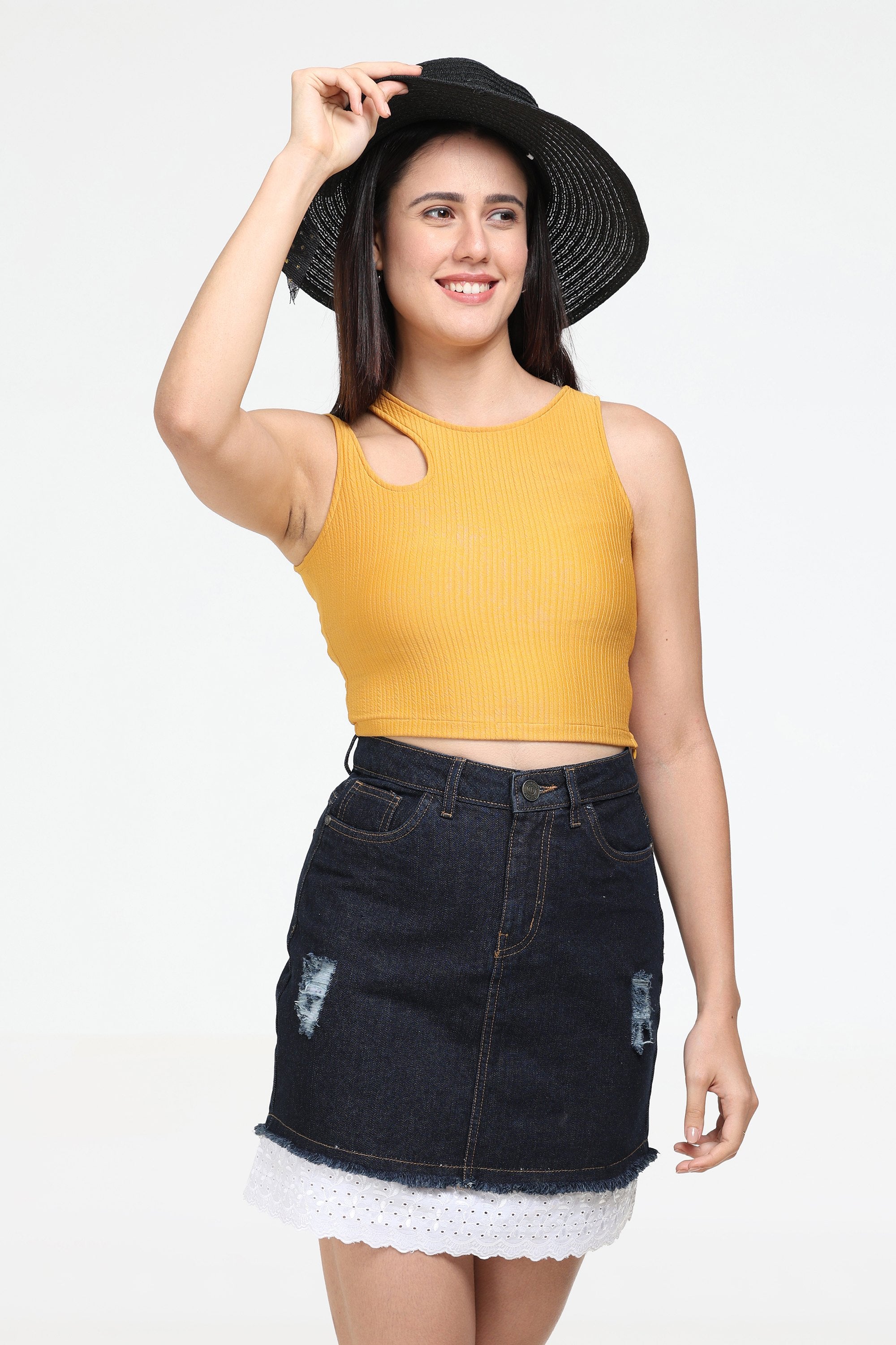 Hight Waist Indigo Torne Denim skirt