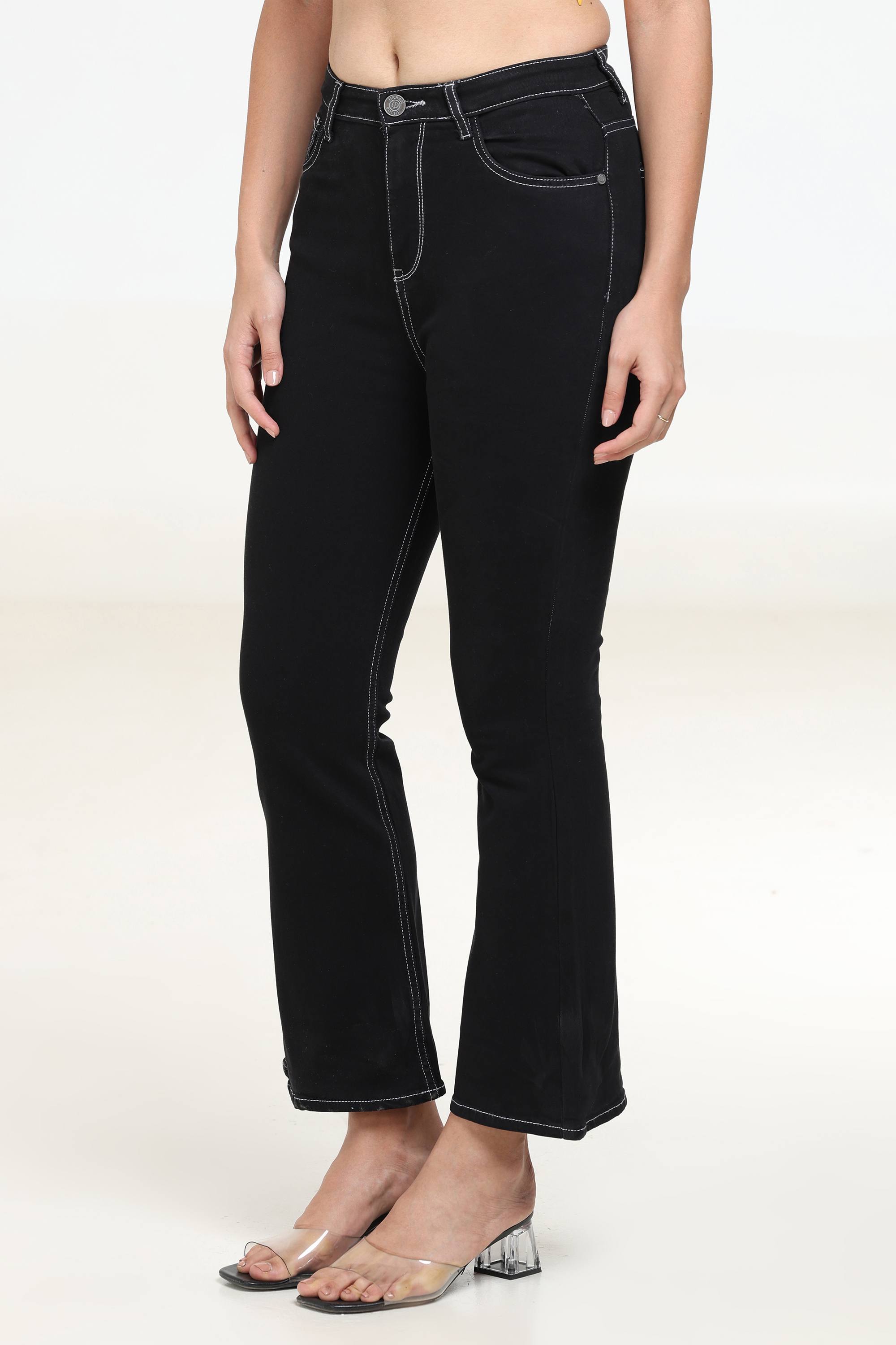 High Rise Bootcut Jeans - Black