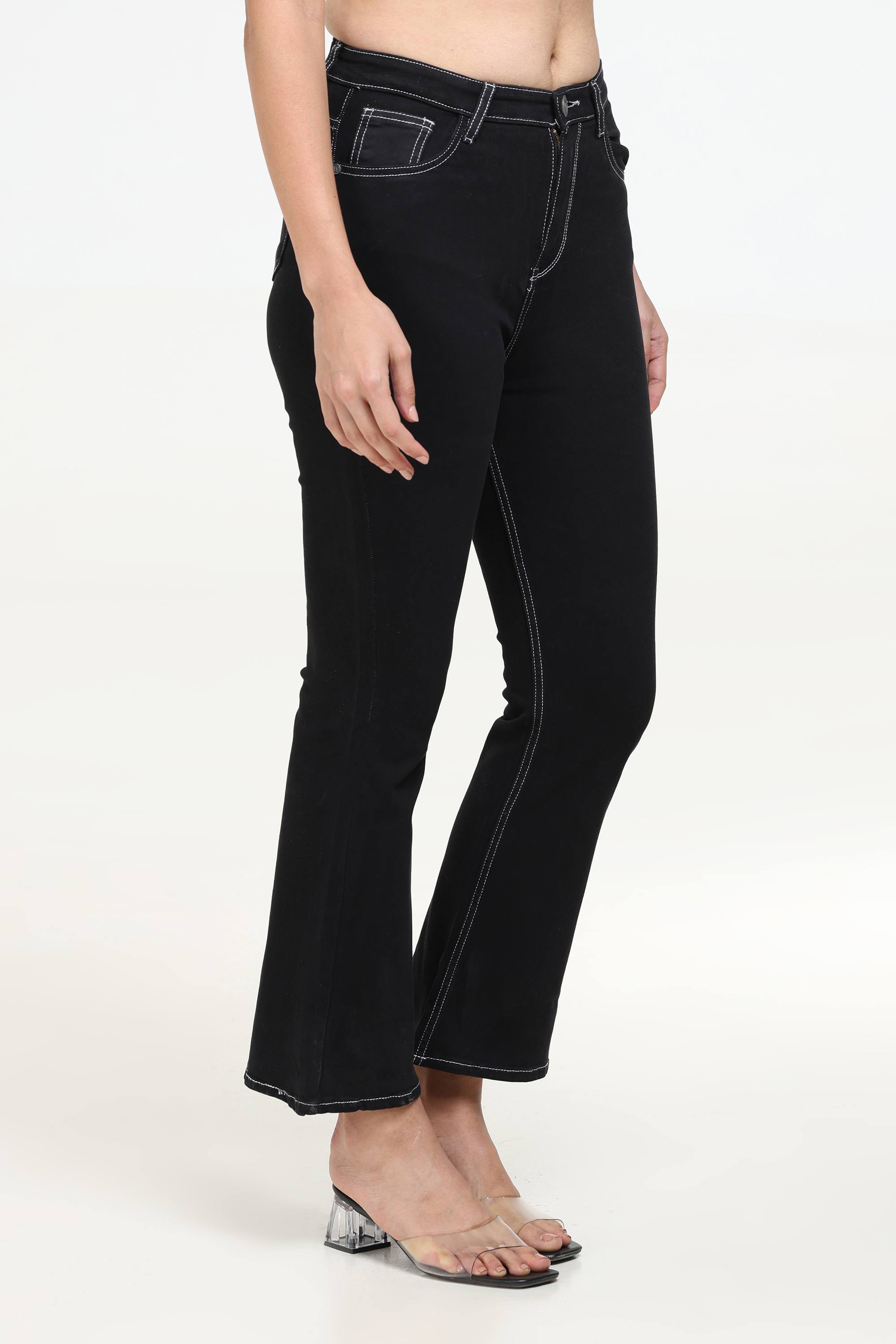 High Rise Bootcut Jeans - Black