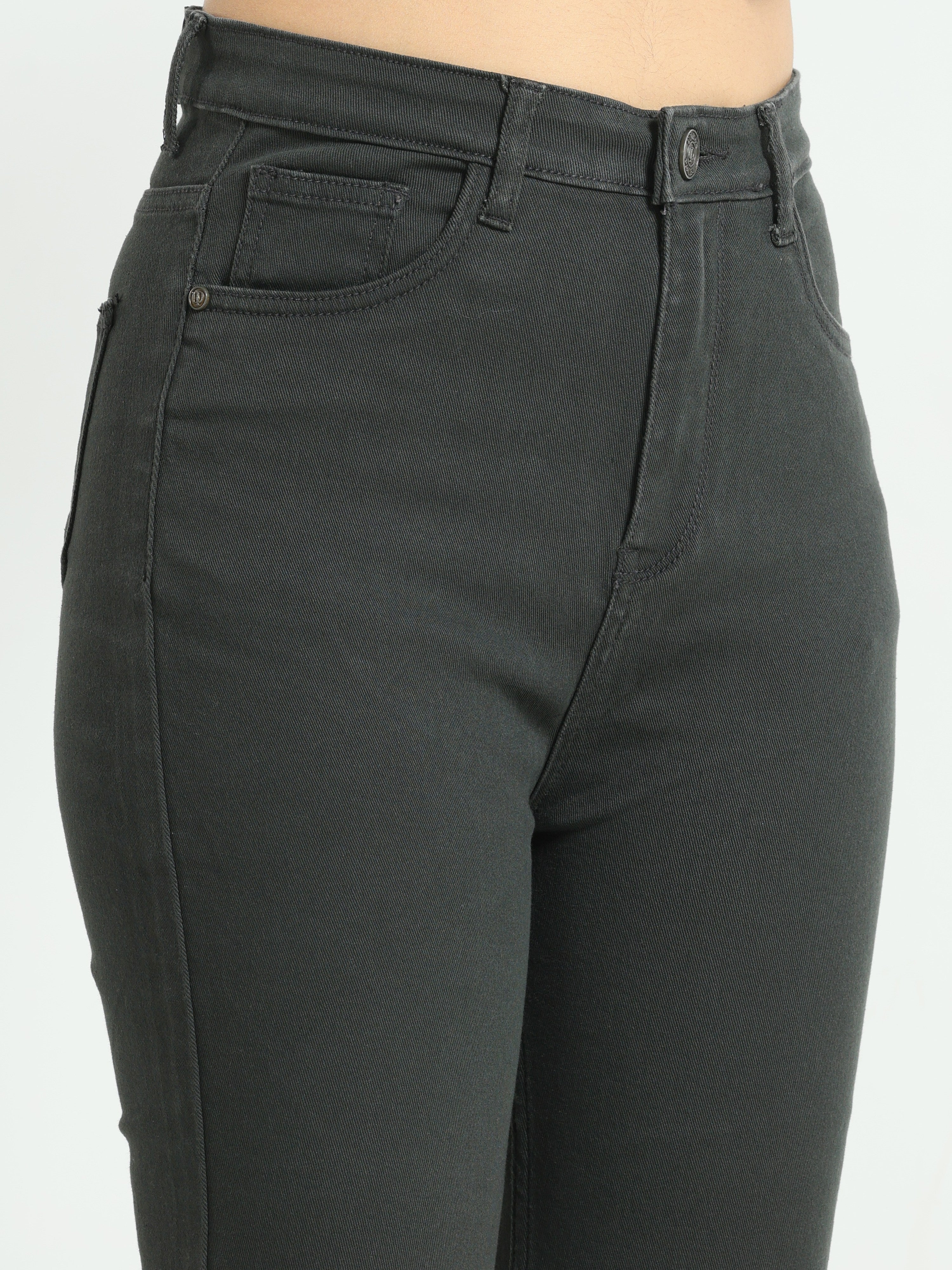 High Rise Bootcut Jeans - Charcoal Black