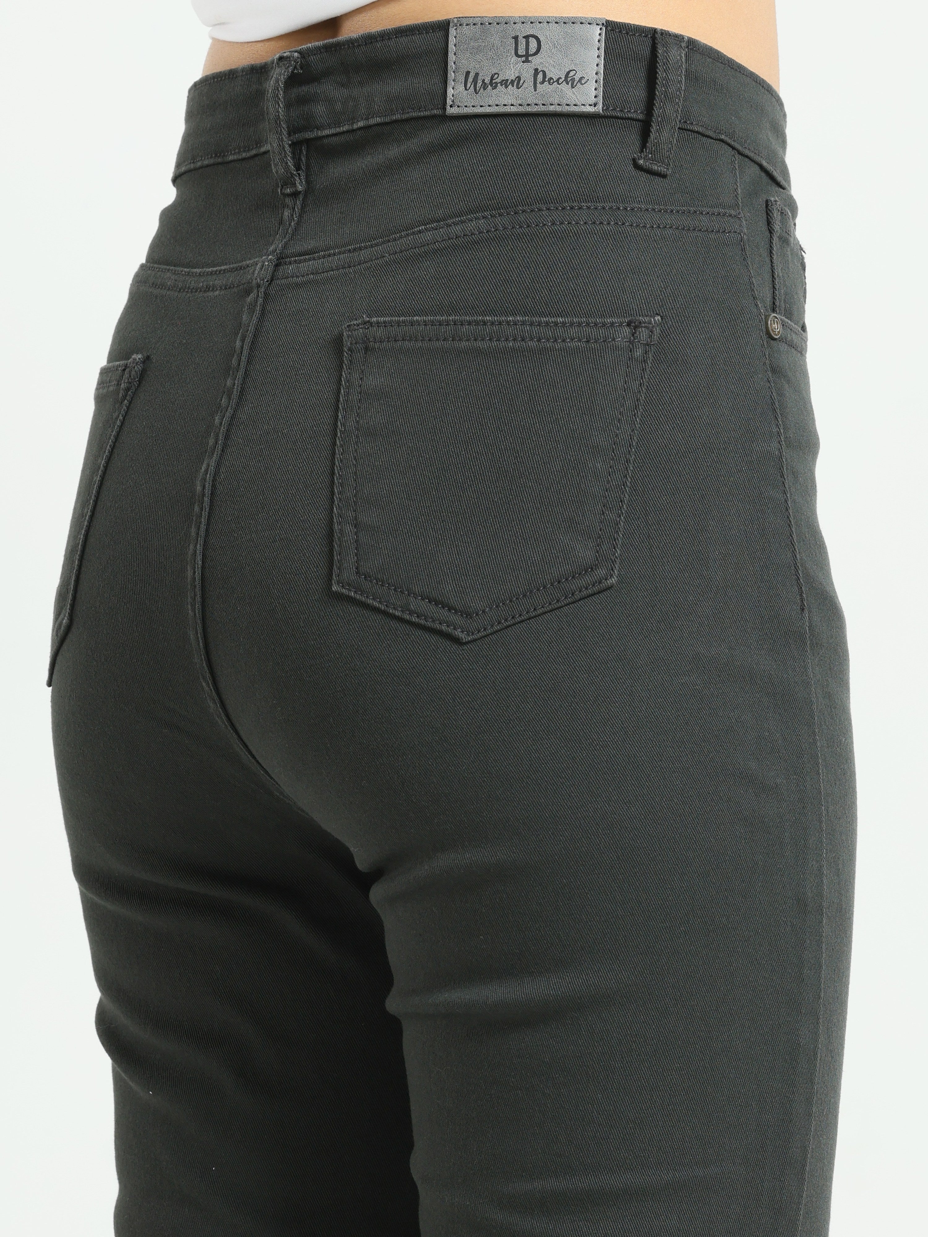High Rise Bootcut Jeans - Charcoal Black