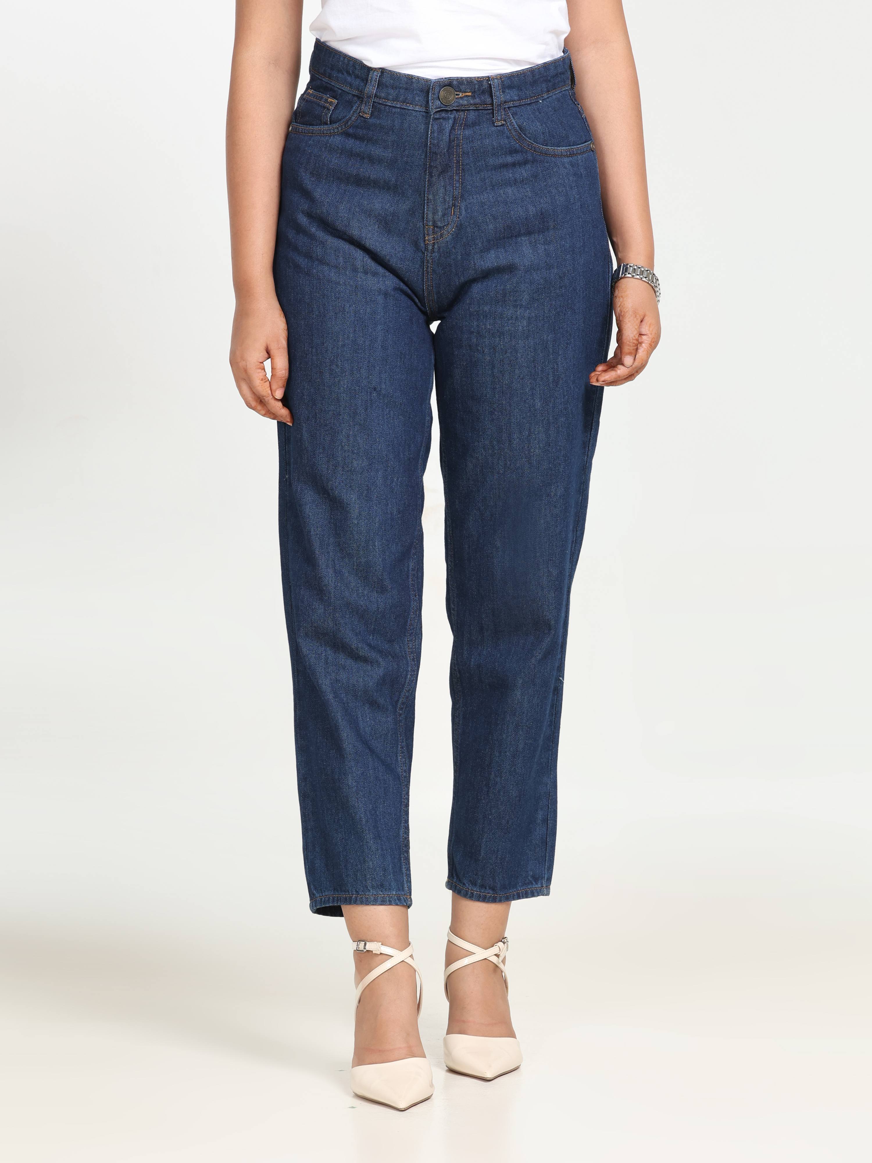 High Rise Mom Fit Denim - Blue