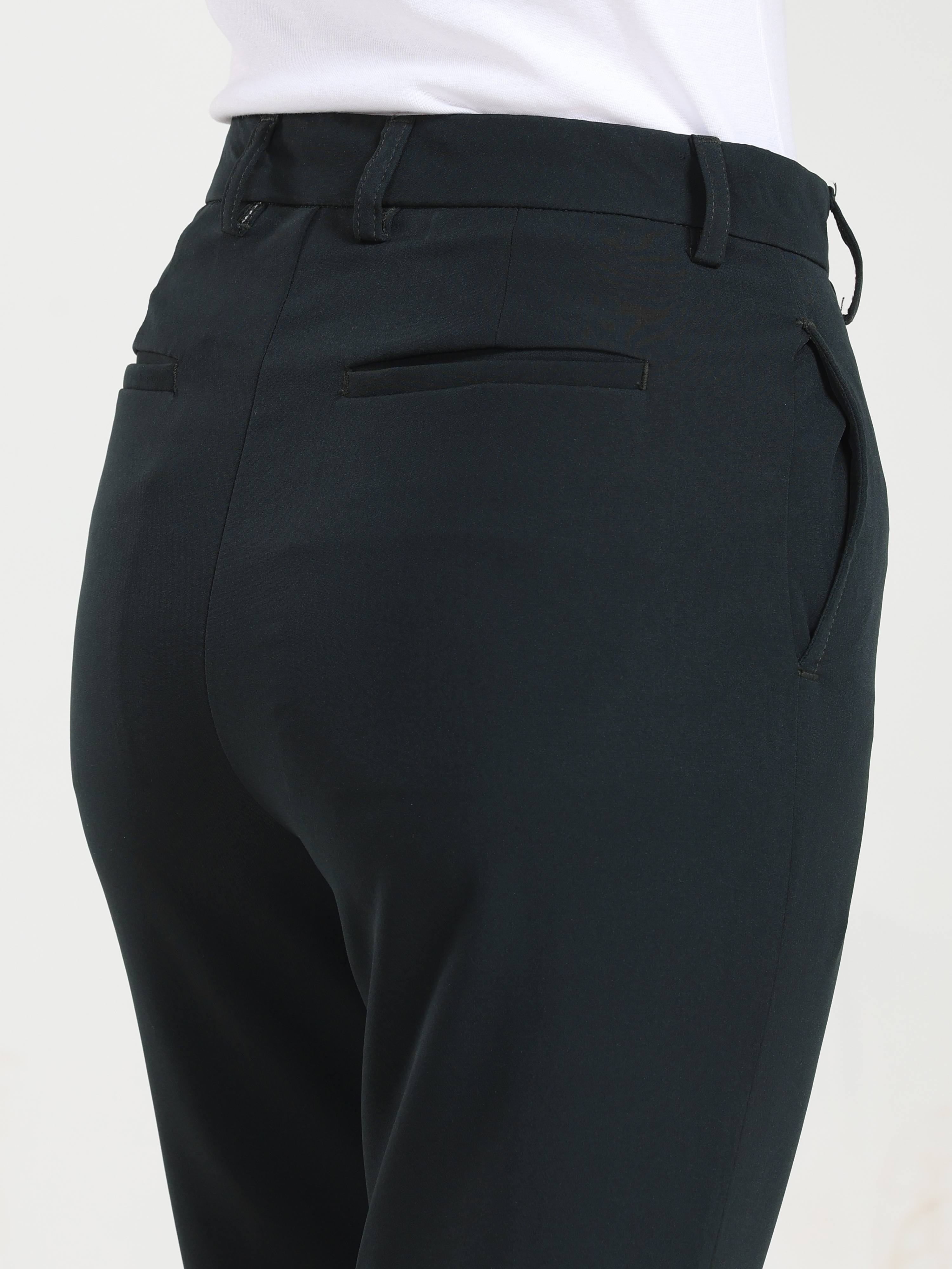 High Rise Bootcut Trousers - Rama Green