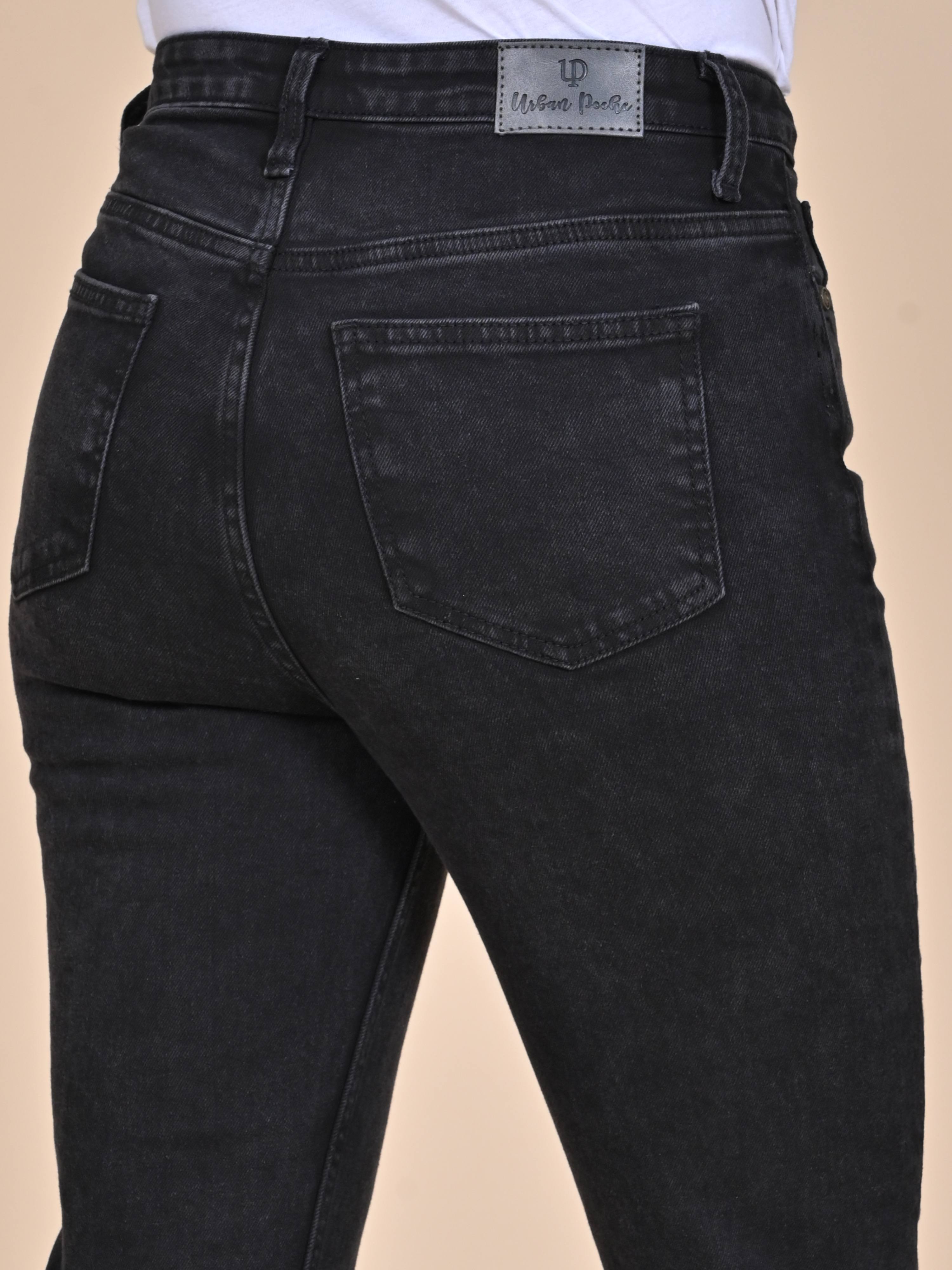 High Rise Bootcut jeans - Charcoal Black