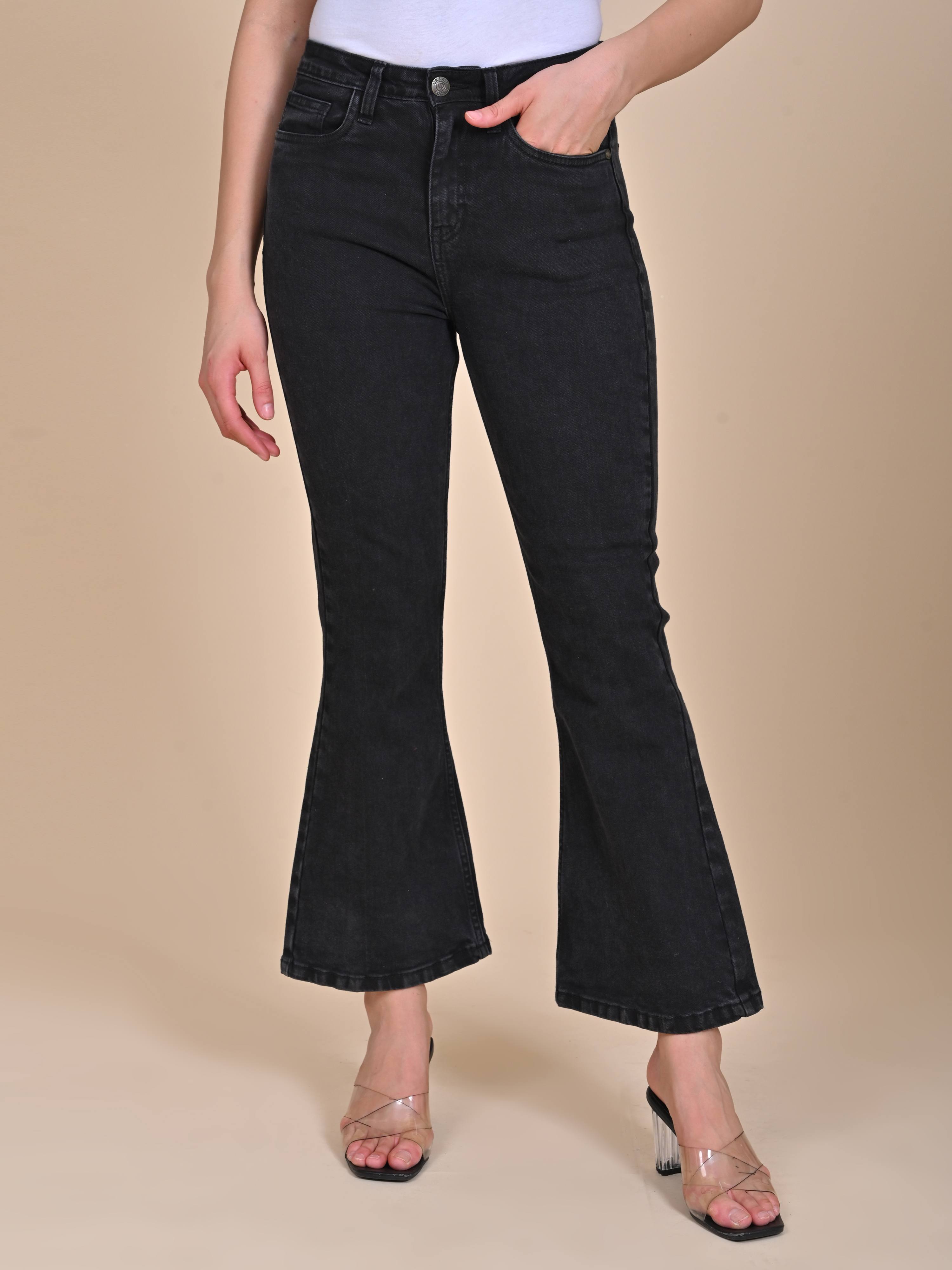 High Rise Bootcut jeans - Charcoal Black