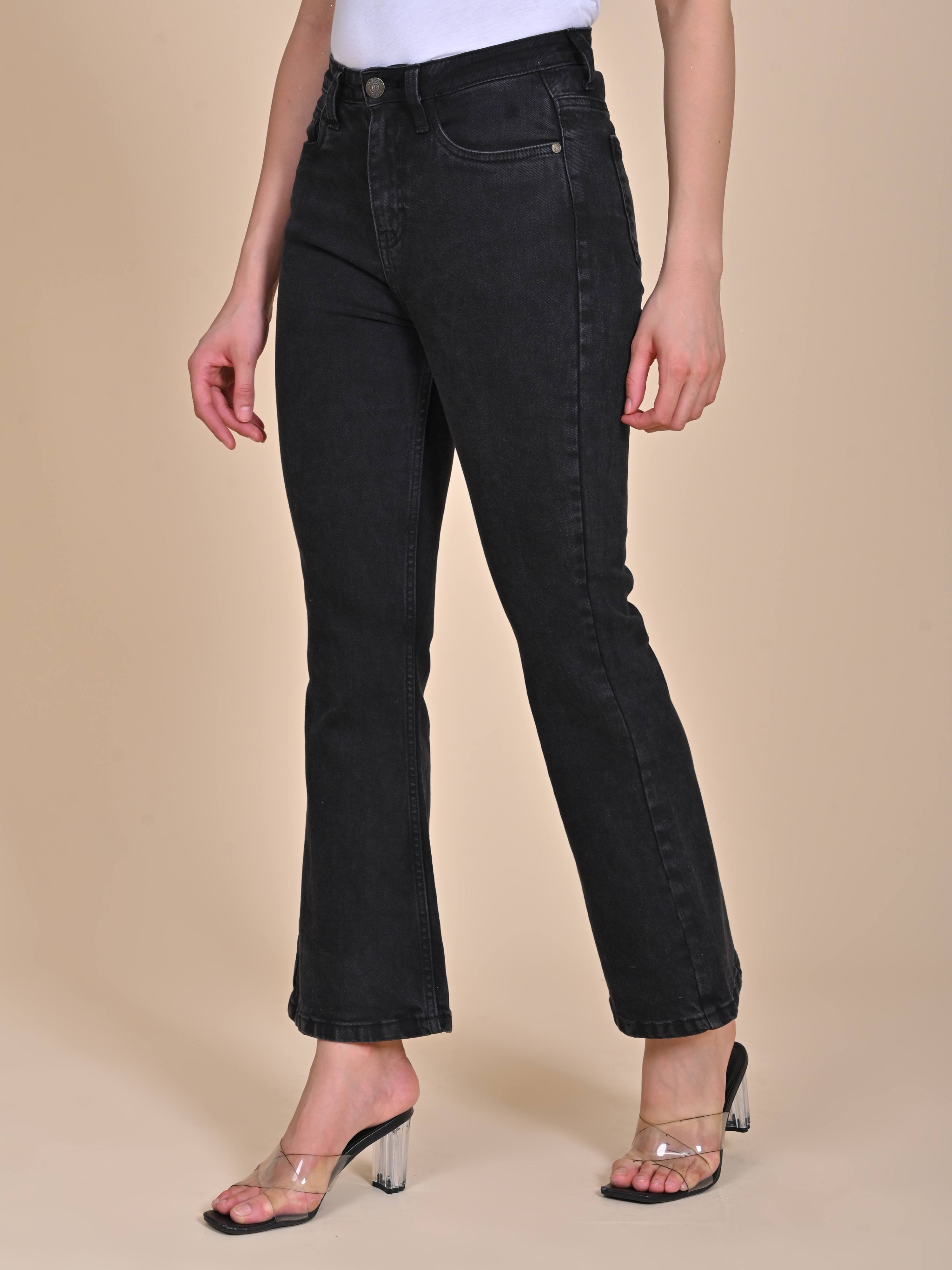 High Rise Bootcut jeans - Charcoal Black