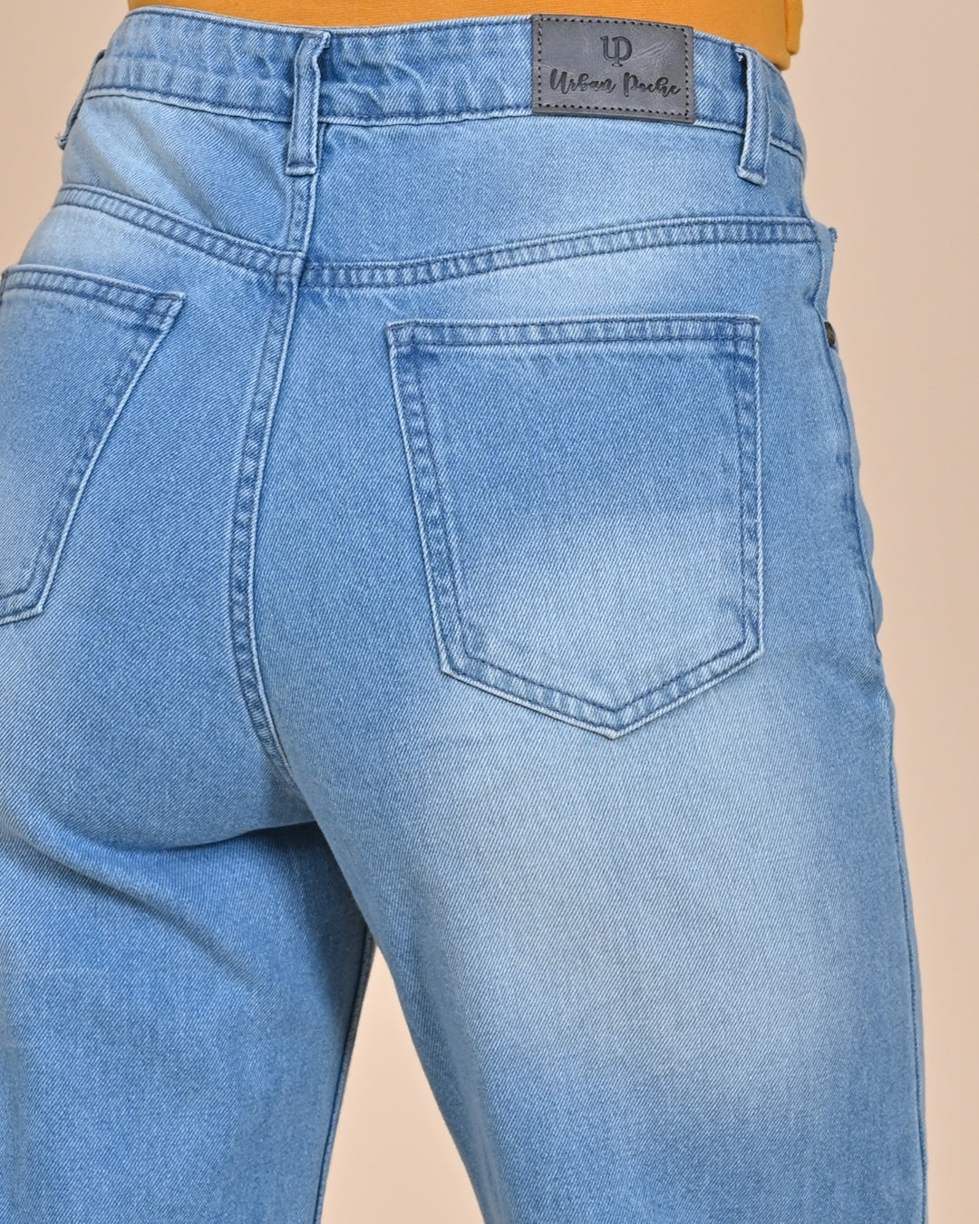 High Rise Wide Leg Denim Jeans - Light blue