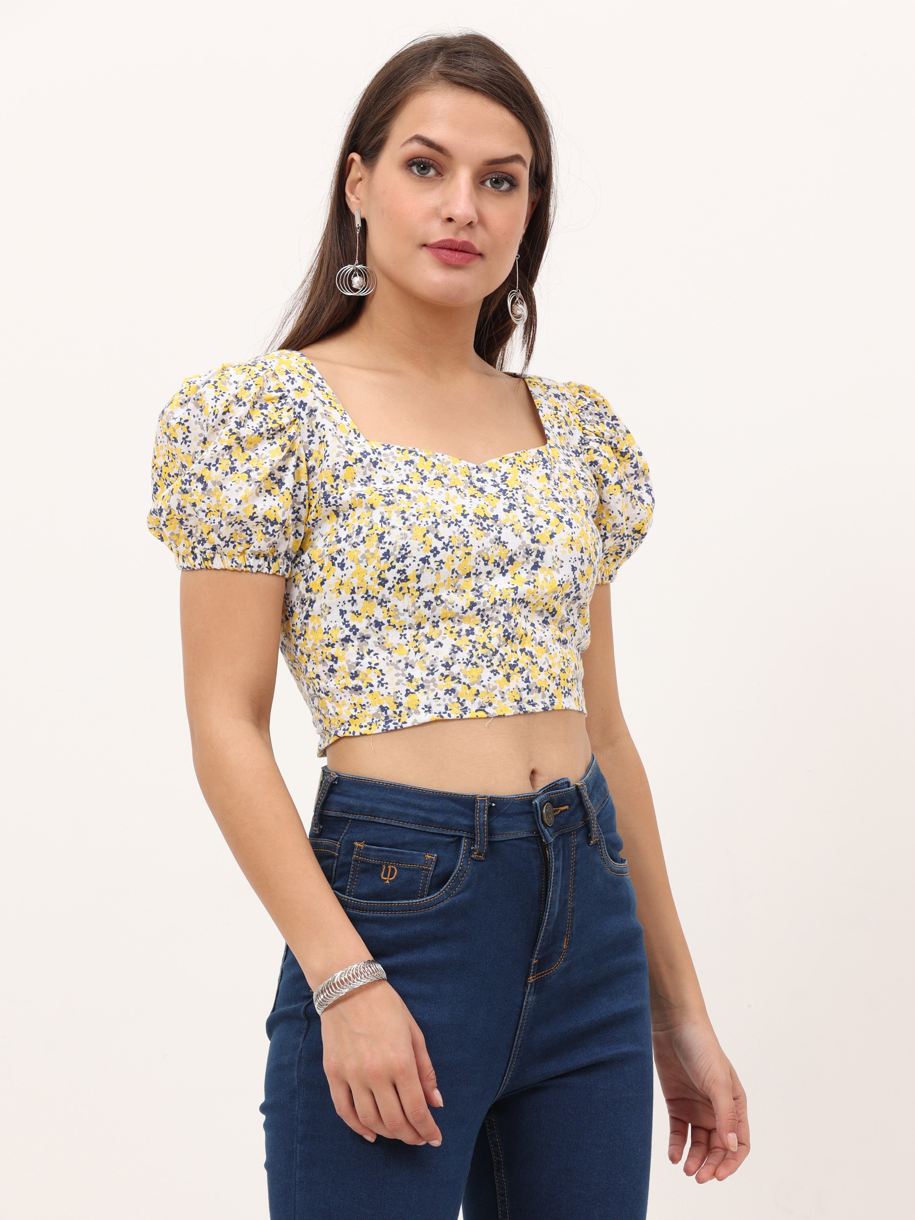 Sweetheart Smocked Crop Top