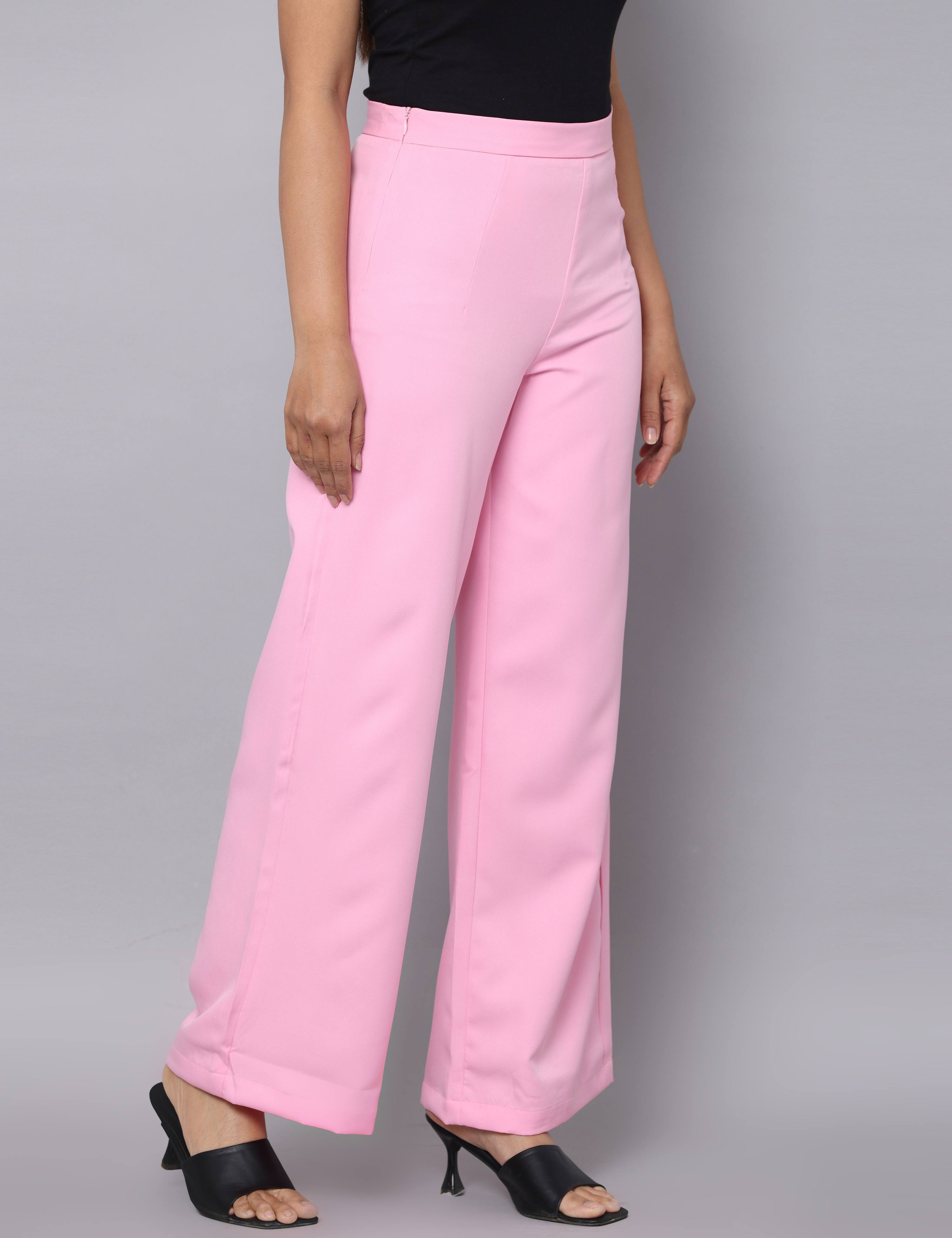 4 Way Stretch High-waist trousers-Pink