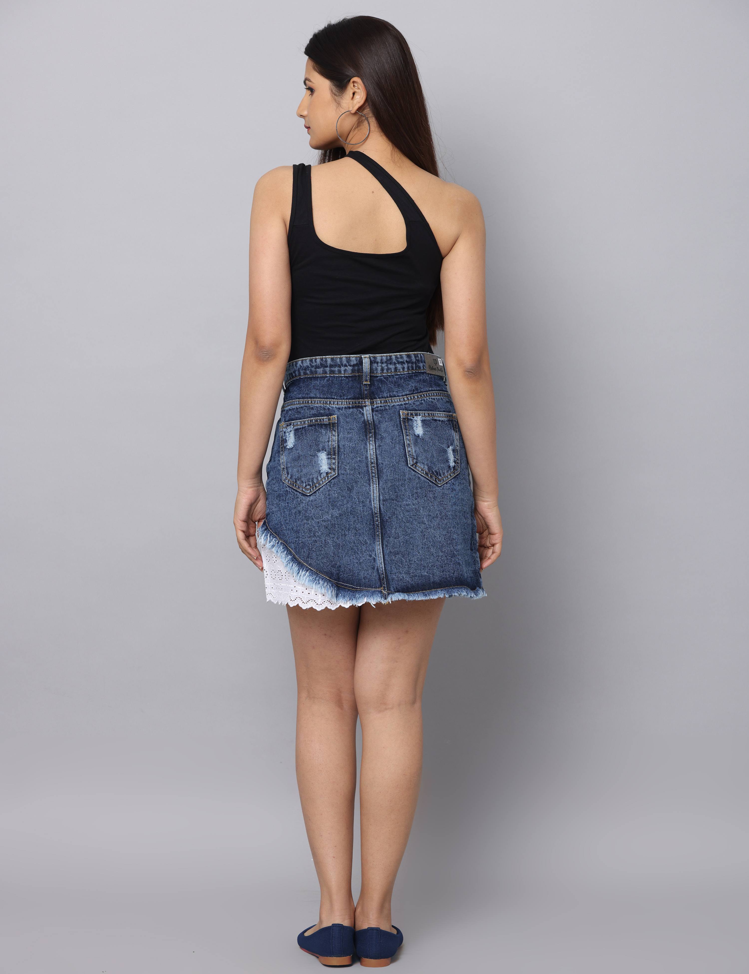 Hight Waist Towel Wash Denim Skirt