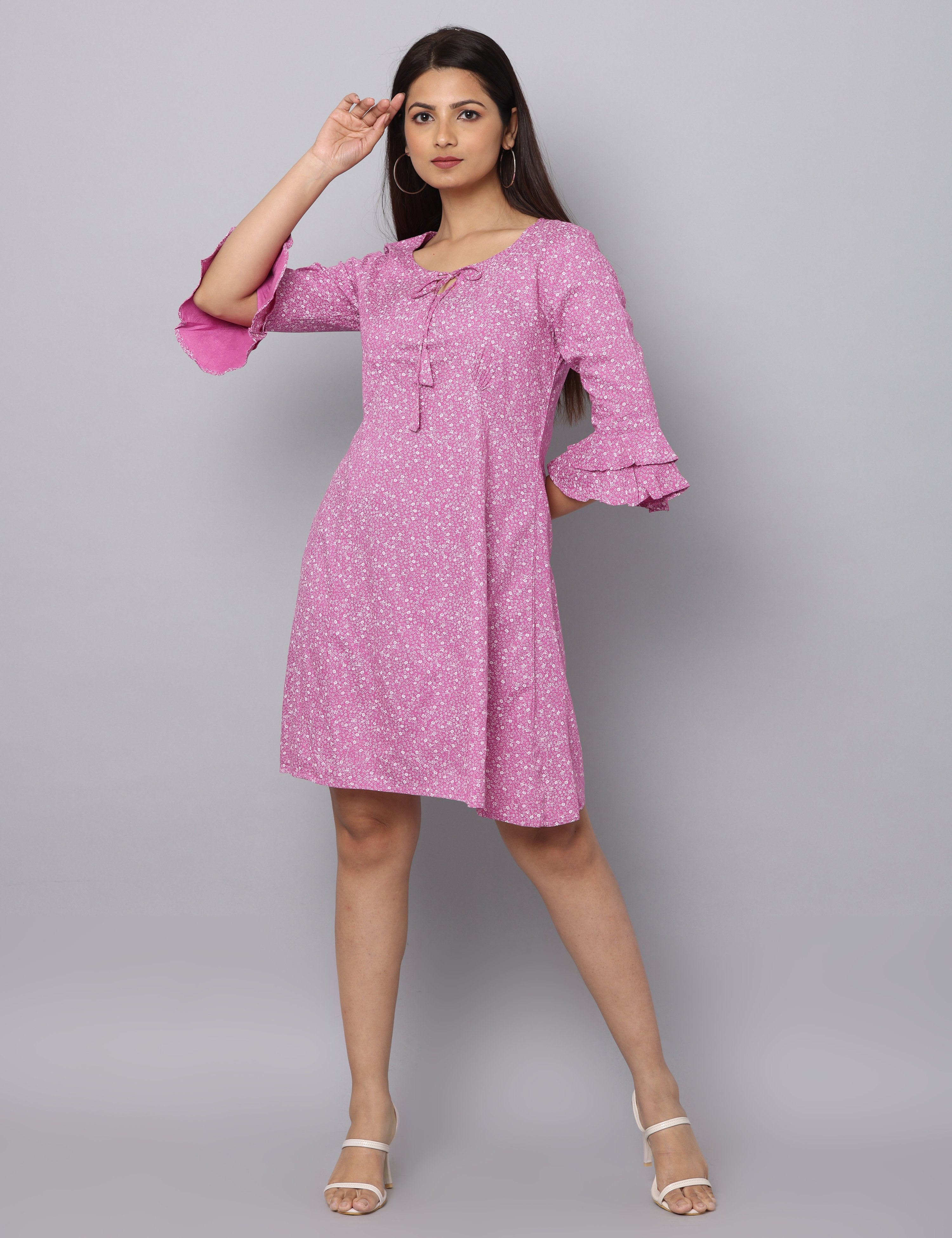 Crew Neck Tunic Dress