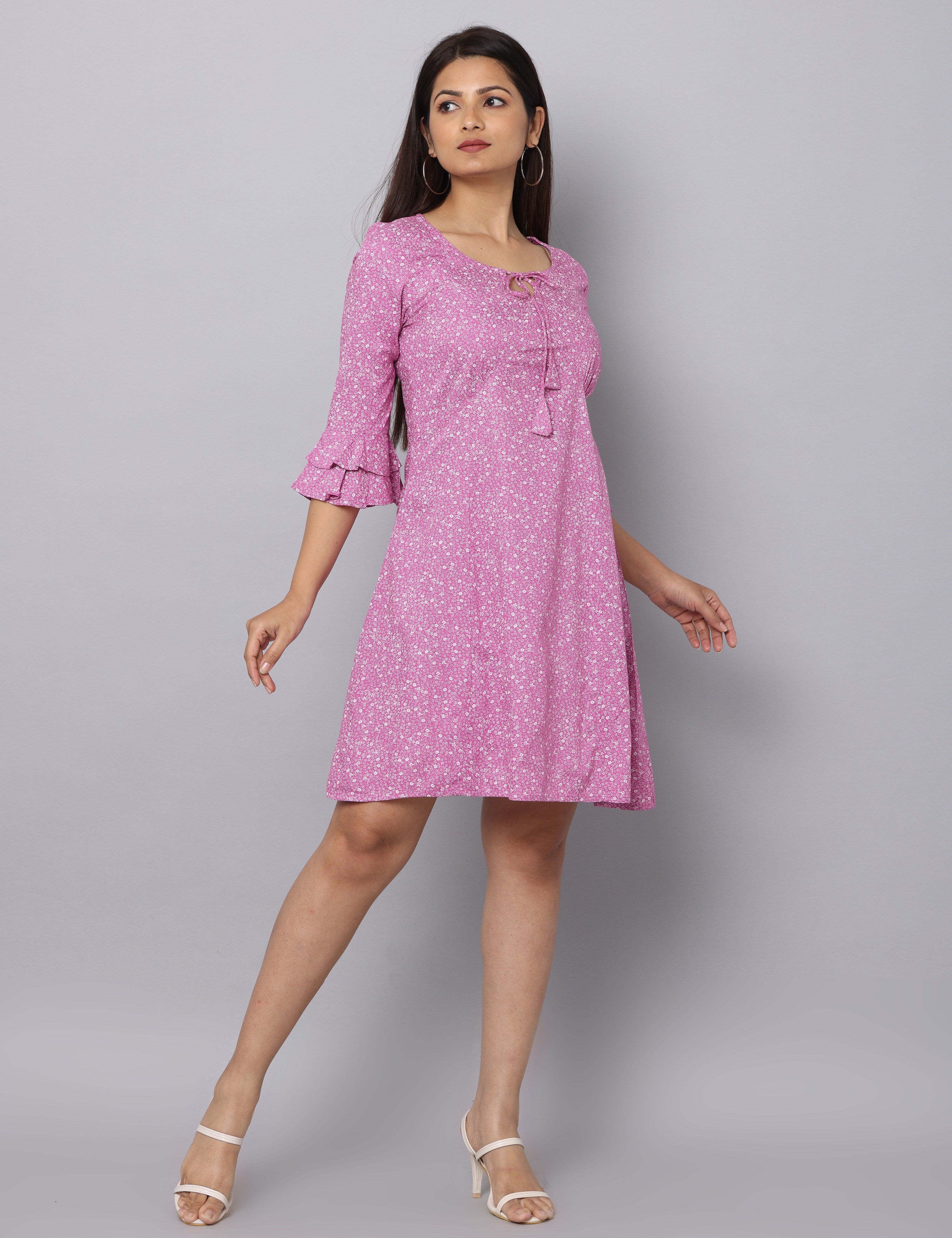 Crew Neck Tunic Dress