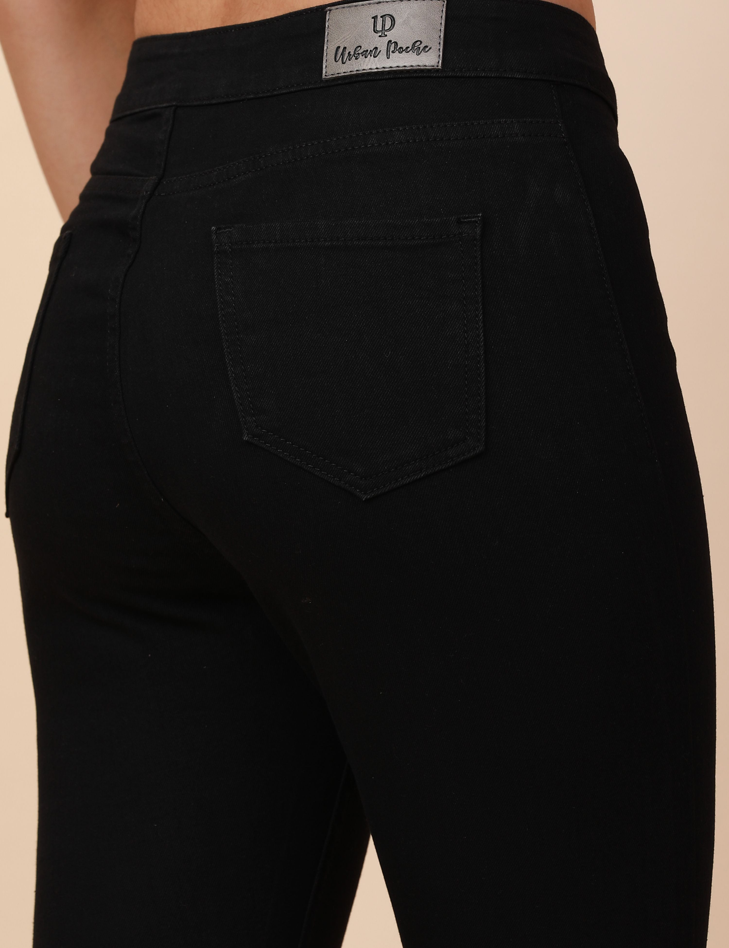 Skinny Jet Black High Waist Jeans Ankle Fit