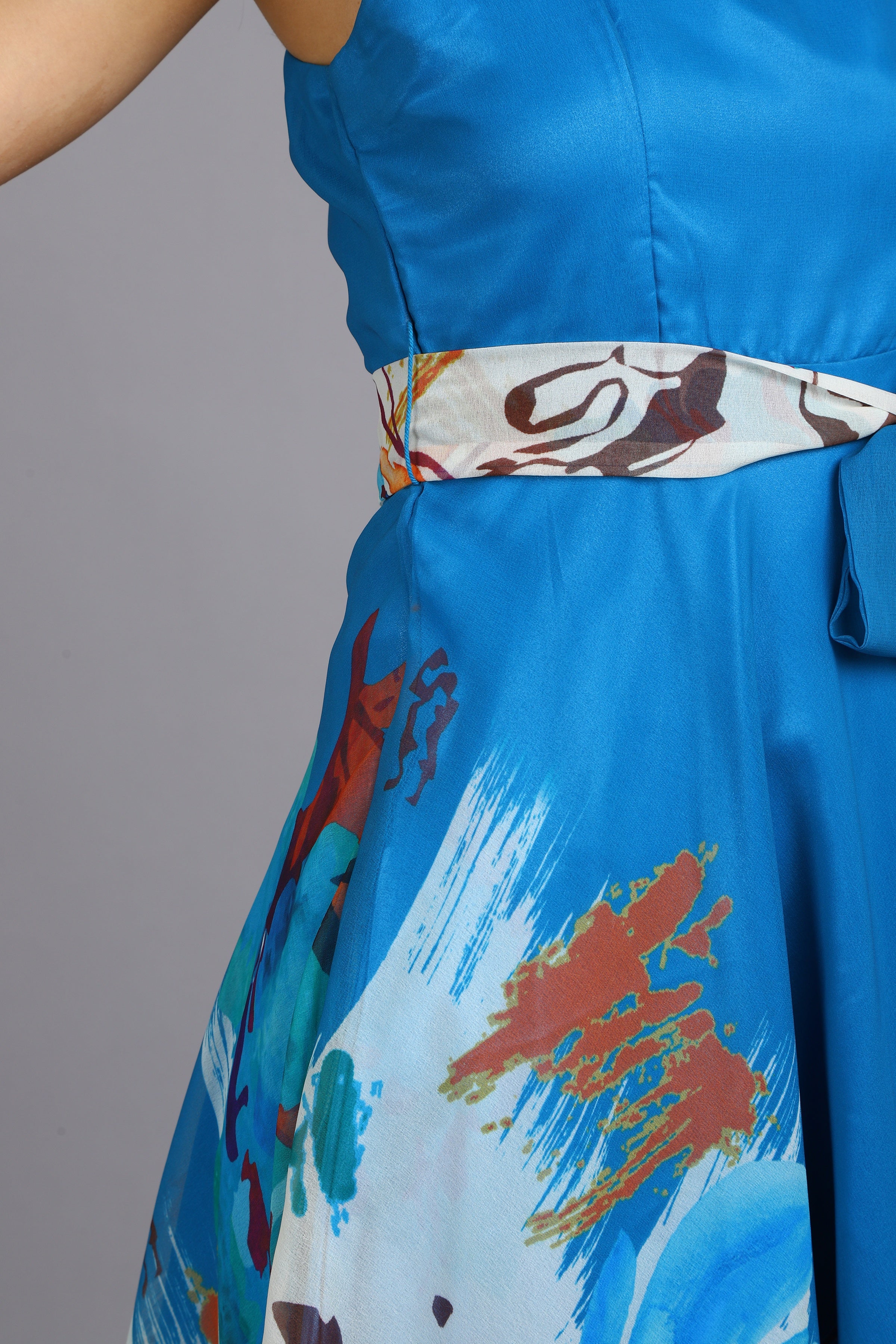 Georgette Ocean Blue Gown