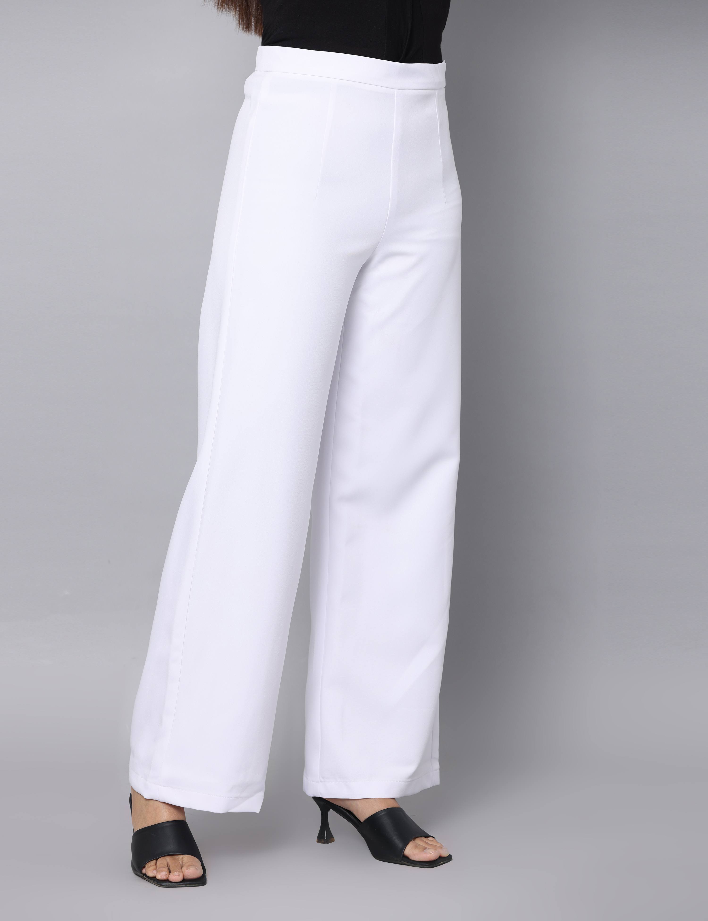 4 Way Stretch High-waist trousers-White