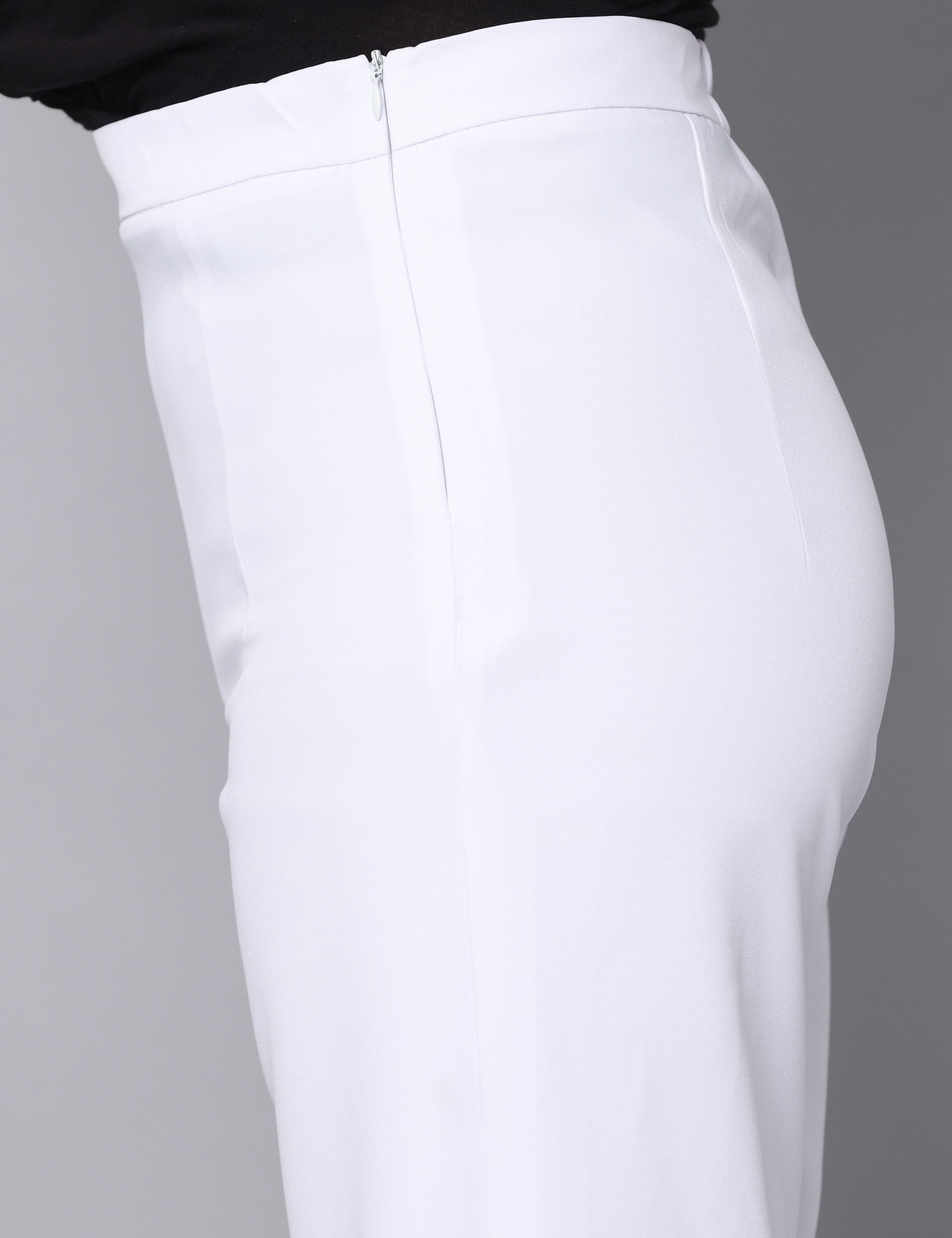 4 Way Stretch High-waist trousers-White