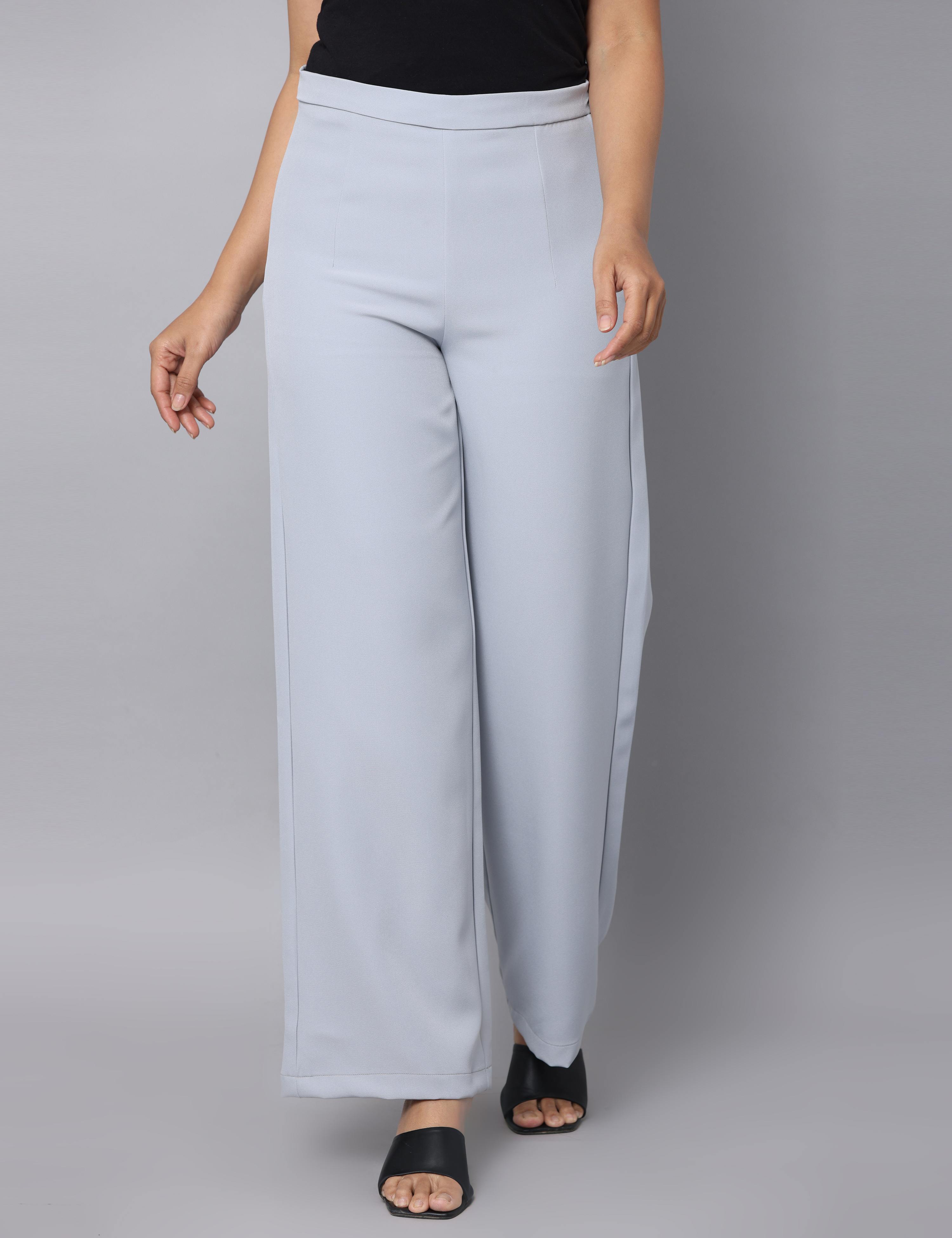 4 Way Stretch High-waist trousers-Grey