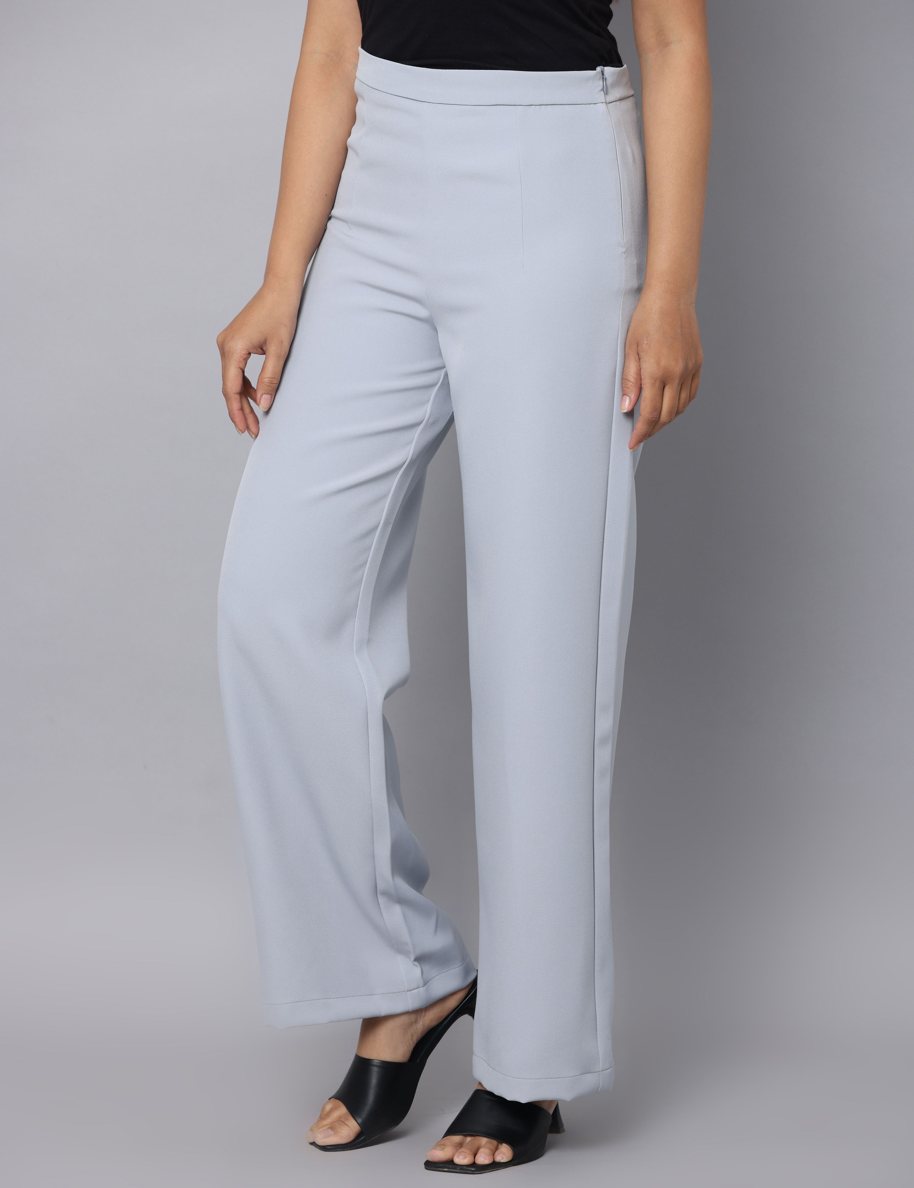 4 Way Stretch High-waist trousers-Grey