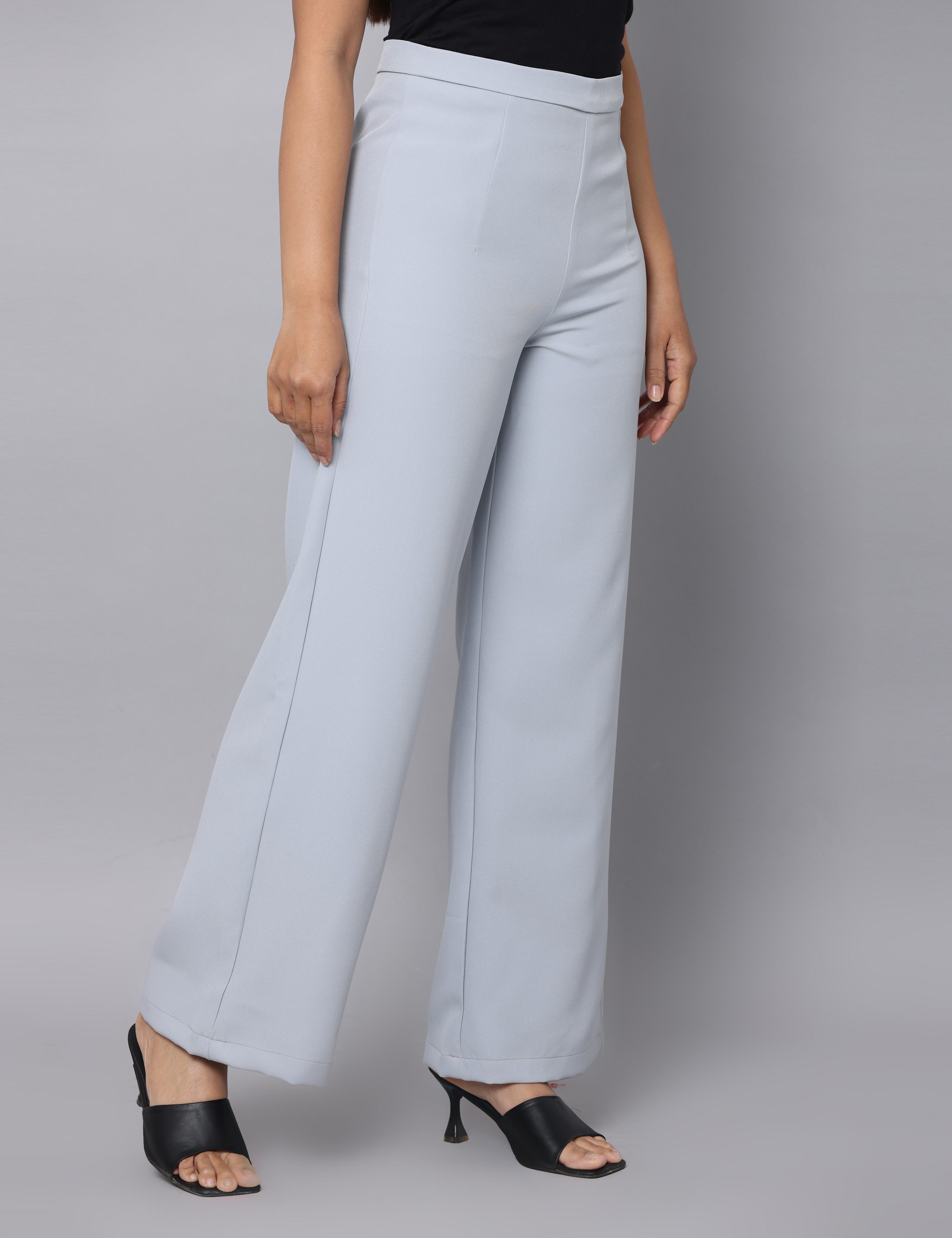 4 Way Stretch High-waist trousers-Grey