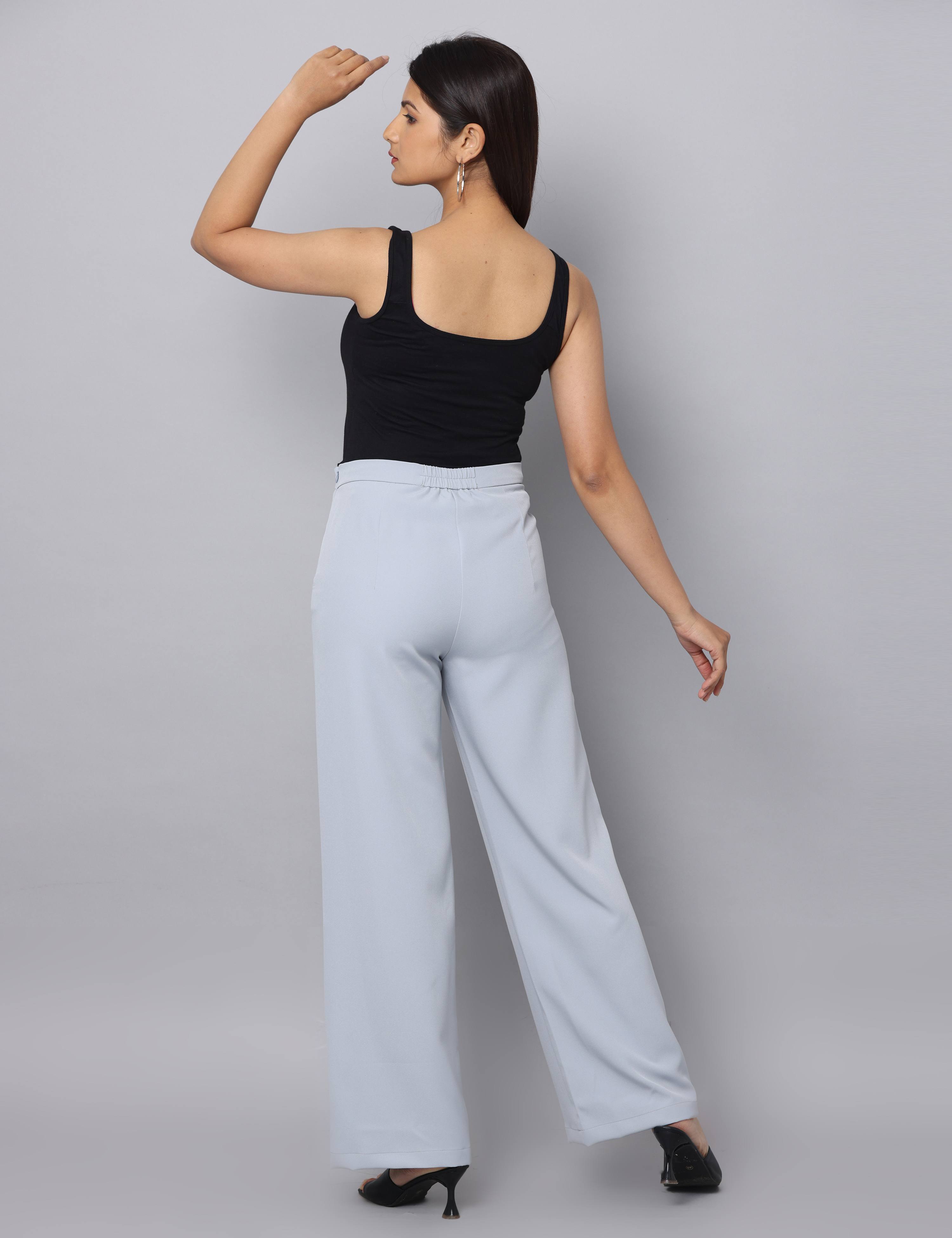4 Way Stretch High-waist trousers-Grey