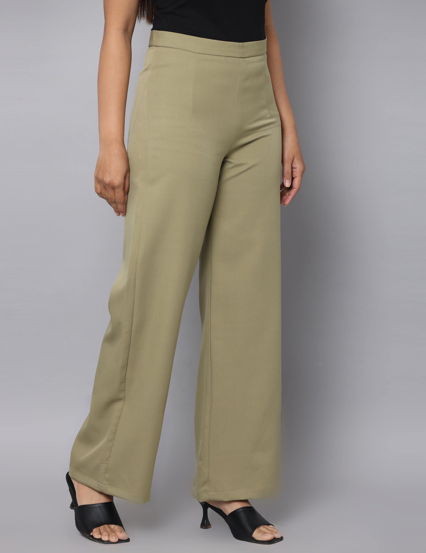 4 Way Stretch High-waist trousers-Green