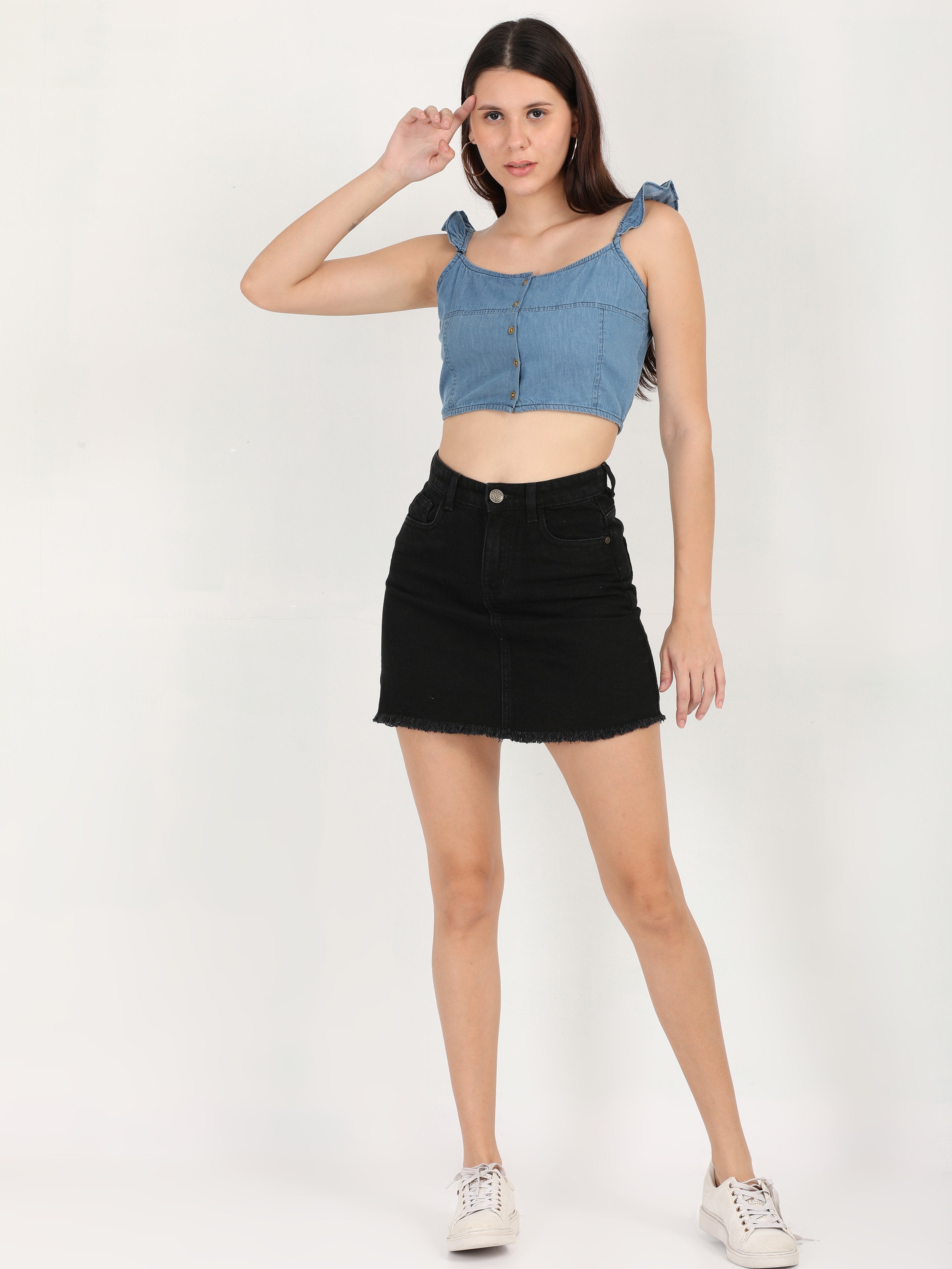 Ruffles starp cami crop top
