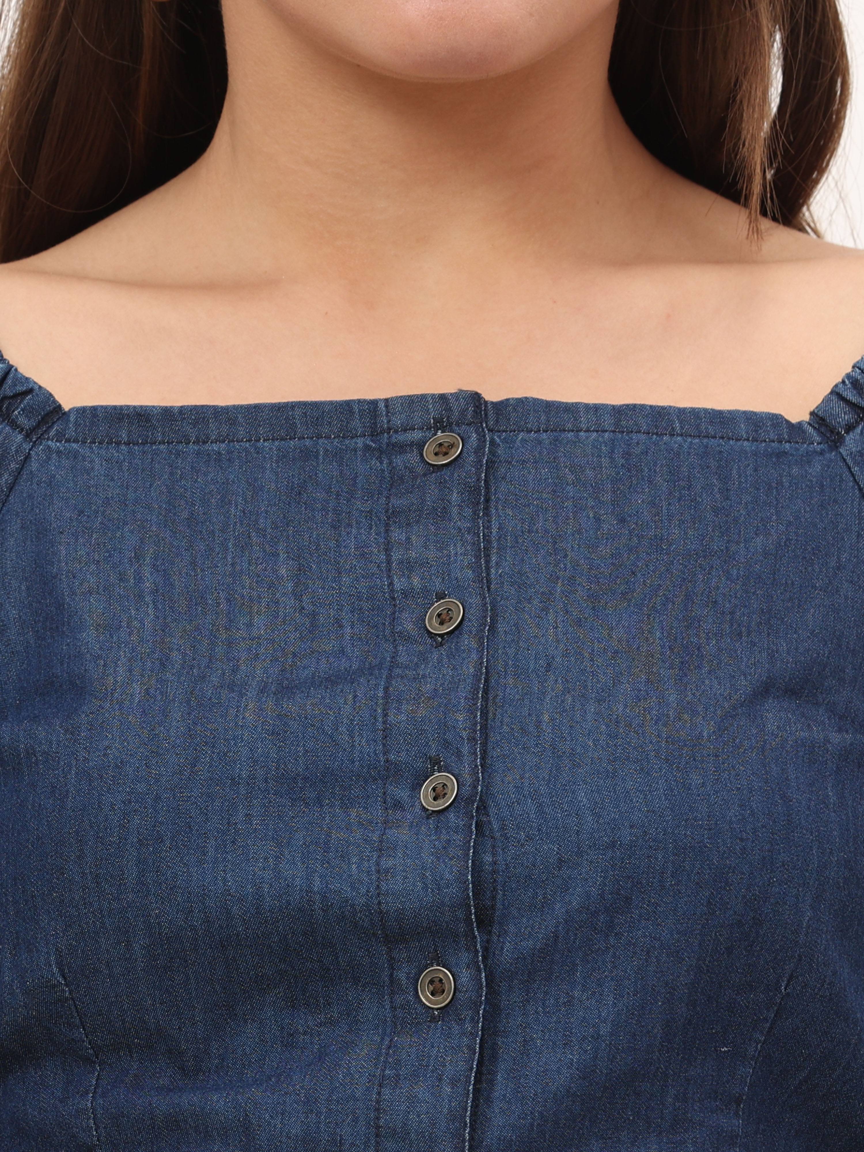 Solid square neck crop top