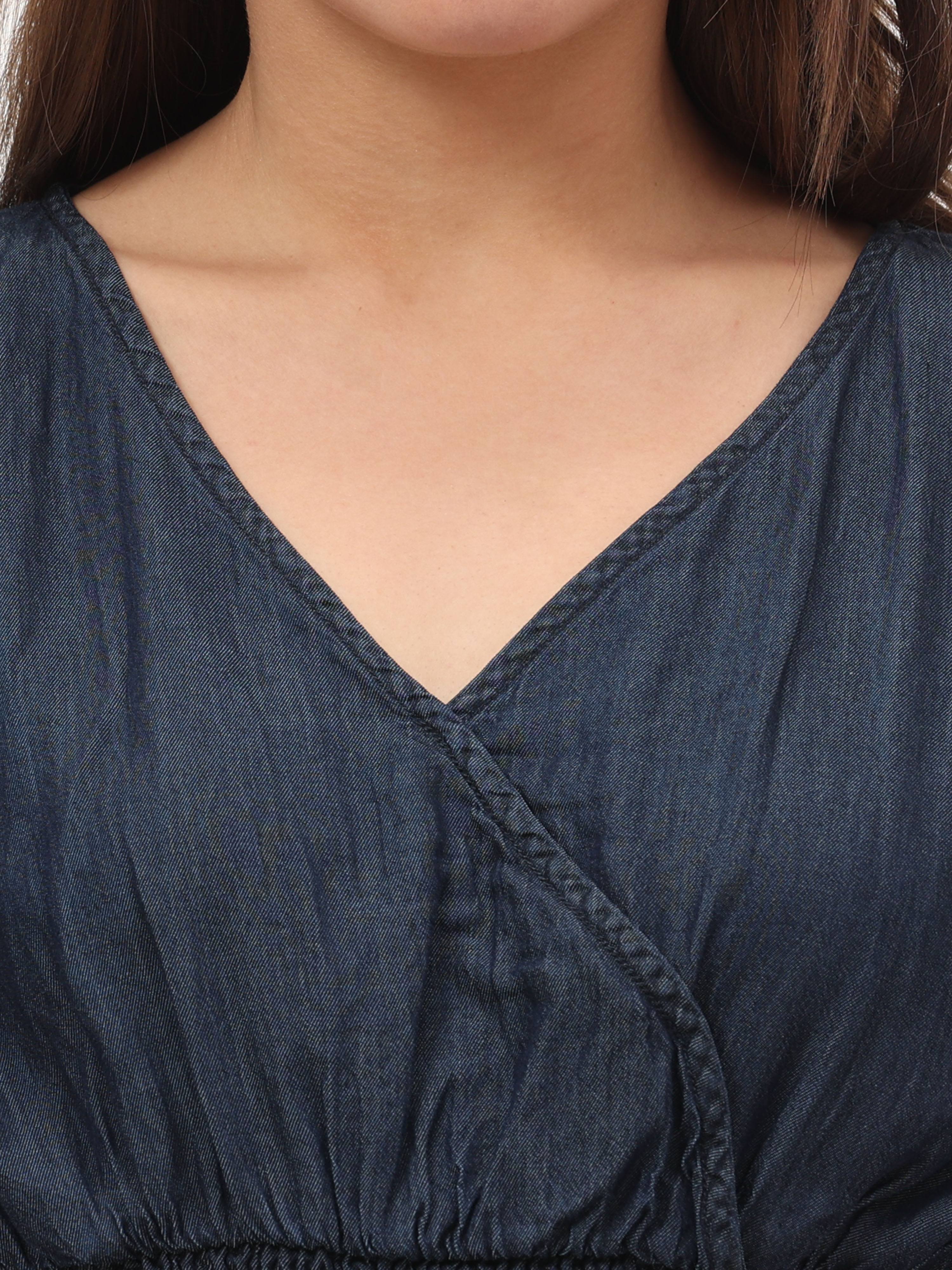 Flounce V-Neck Crop Top