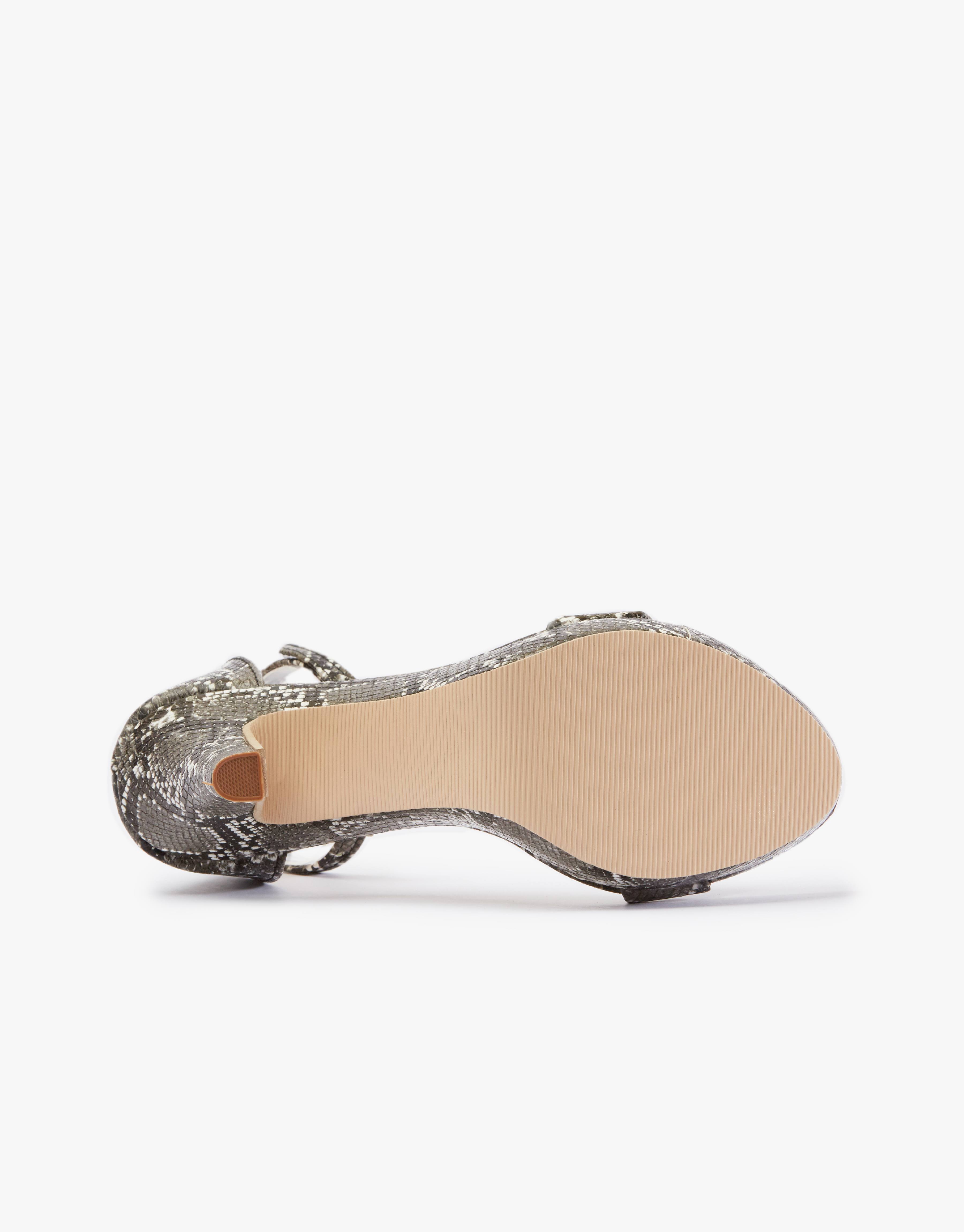 Black Python Flatform Heel