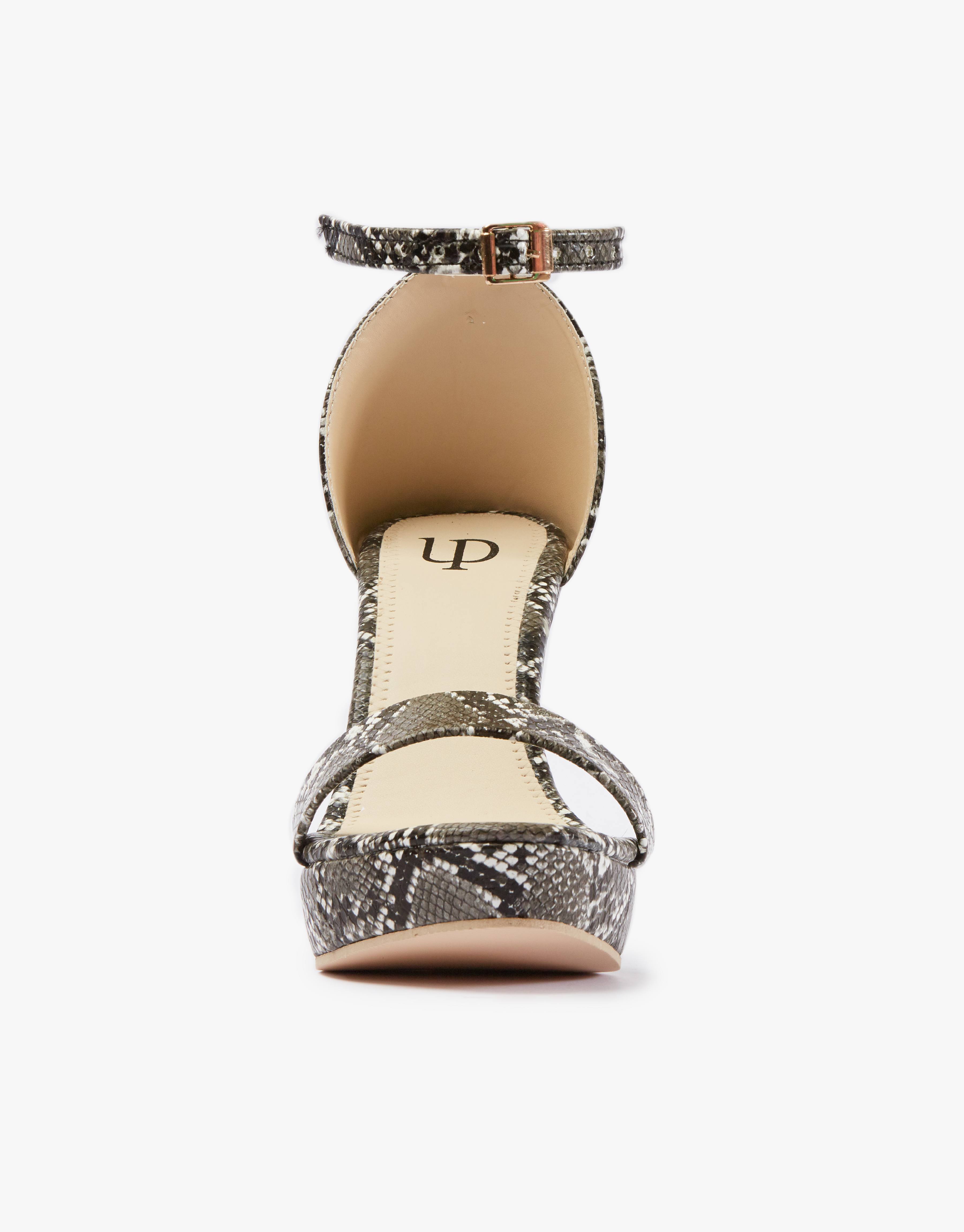 Black Python Flatform Heel