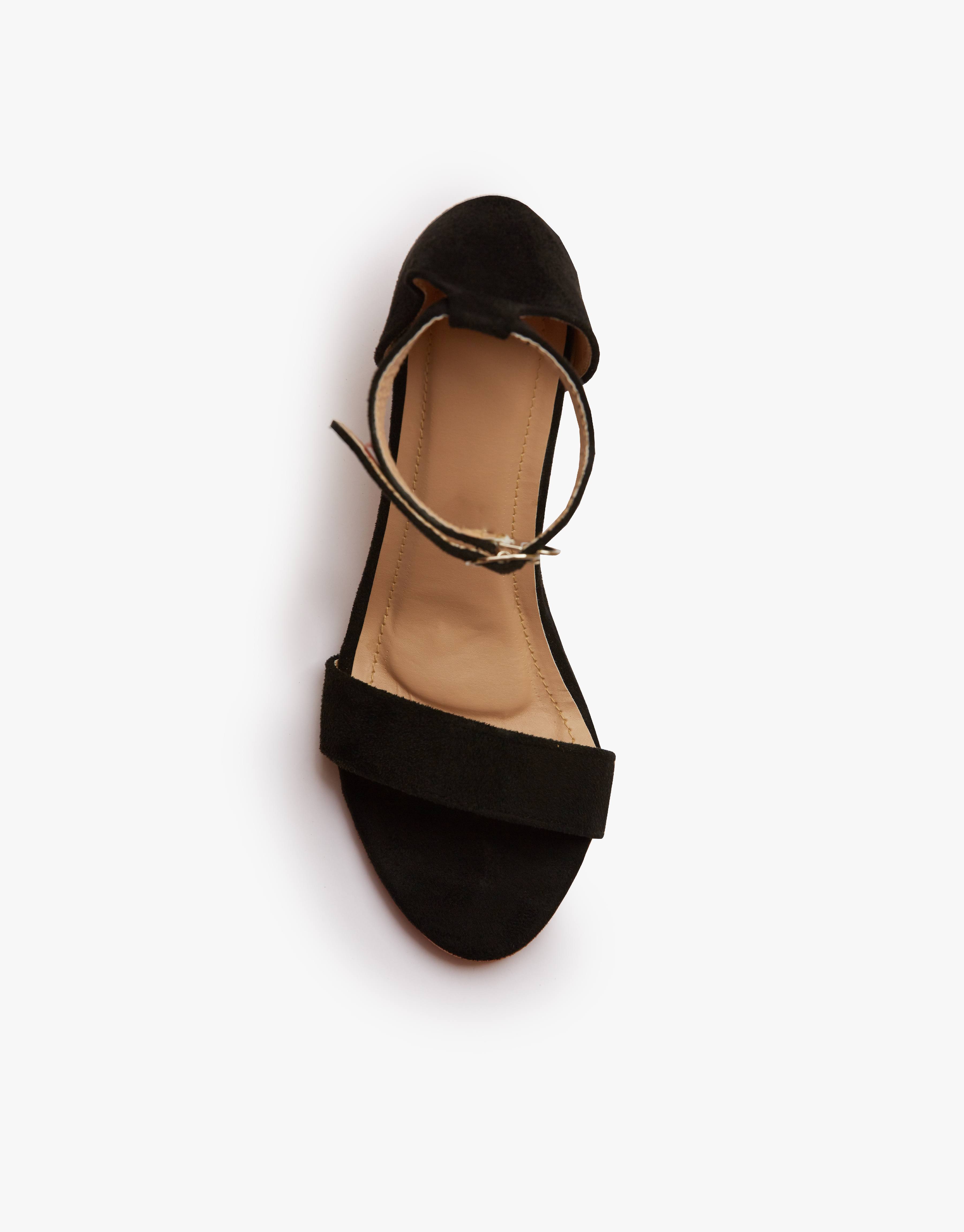 Black suede Mid block Heels