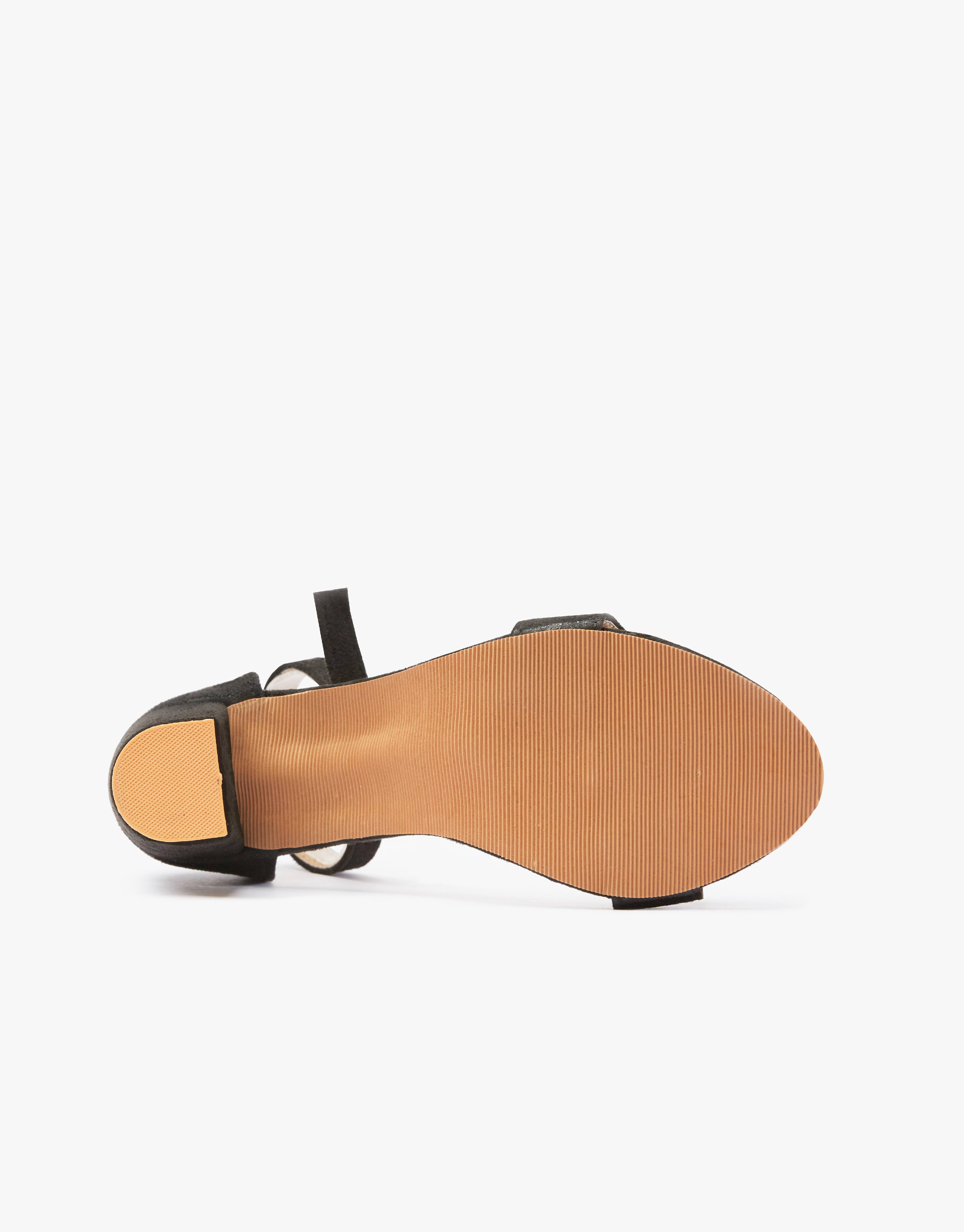 Black suede Mid block Heels