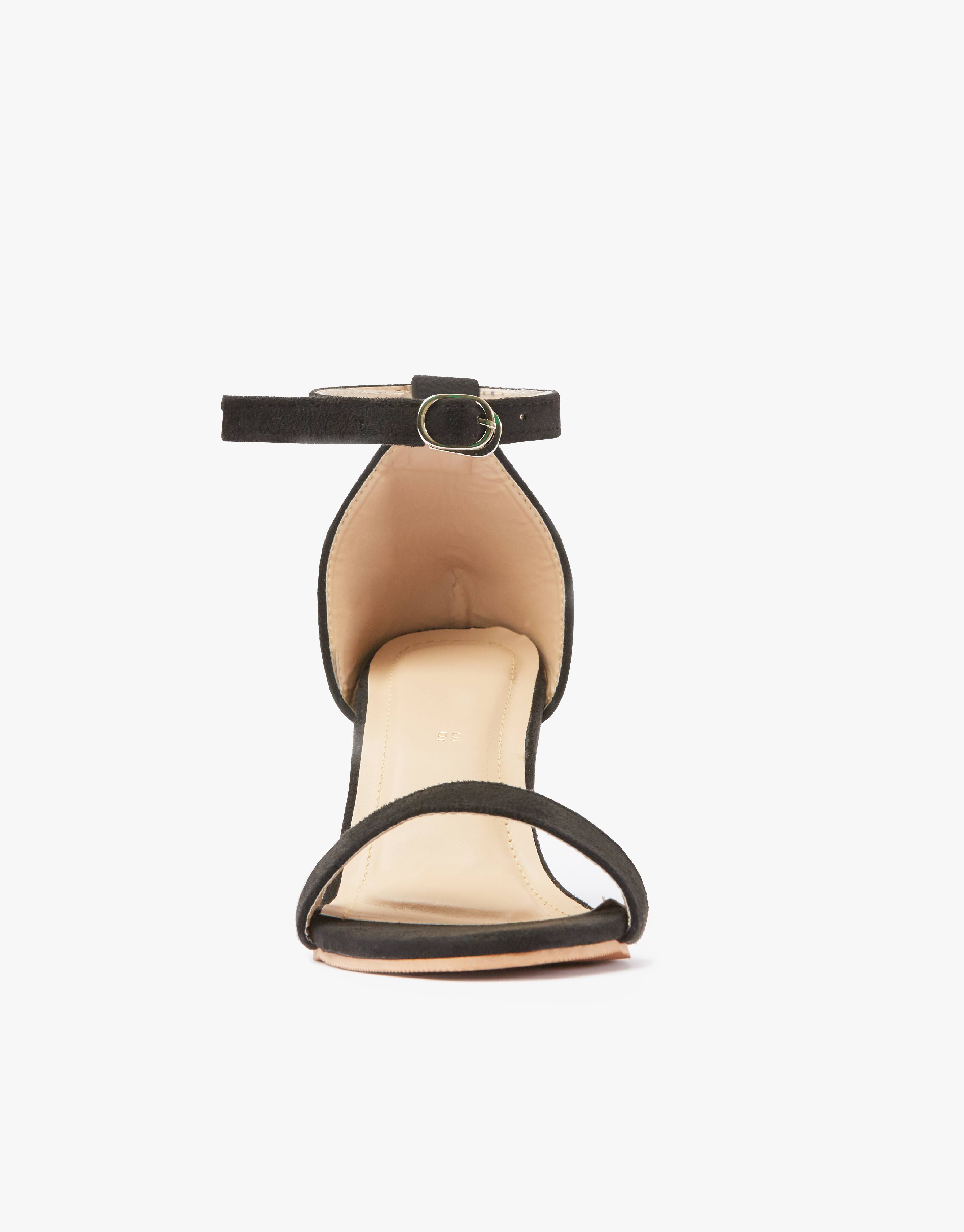 Black suede Mid block Heels