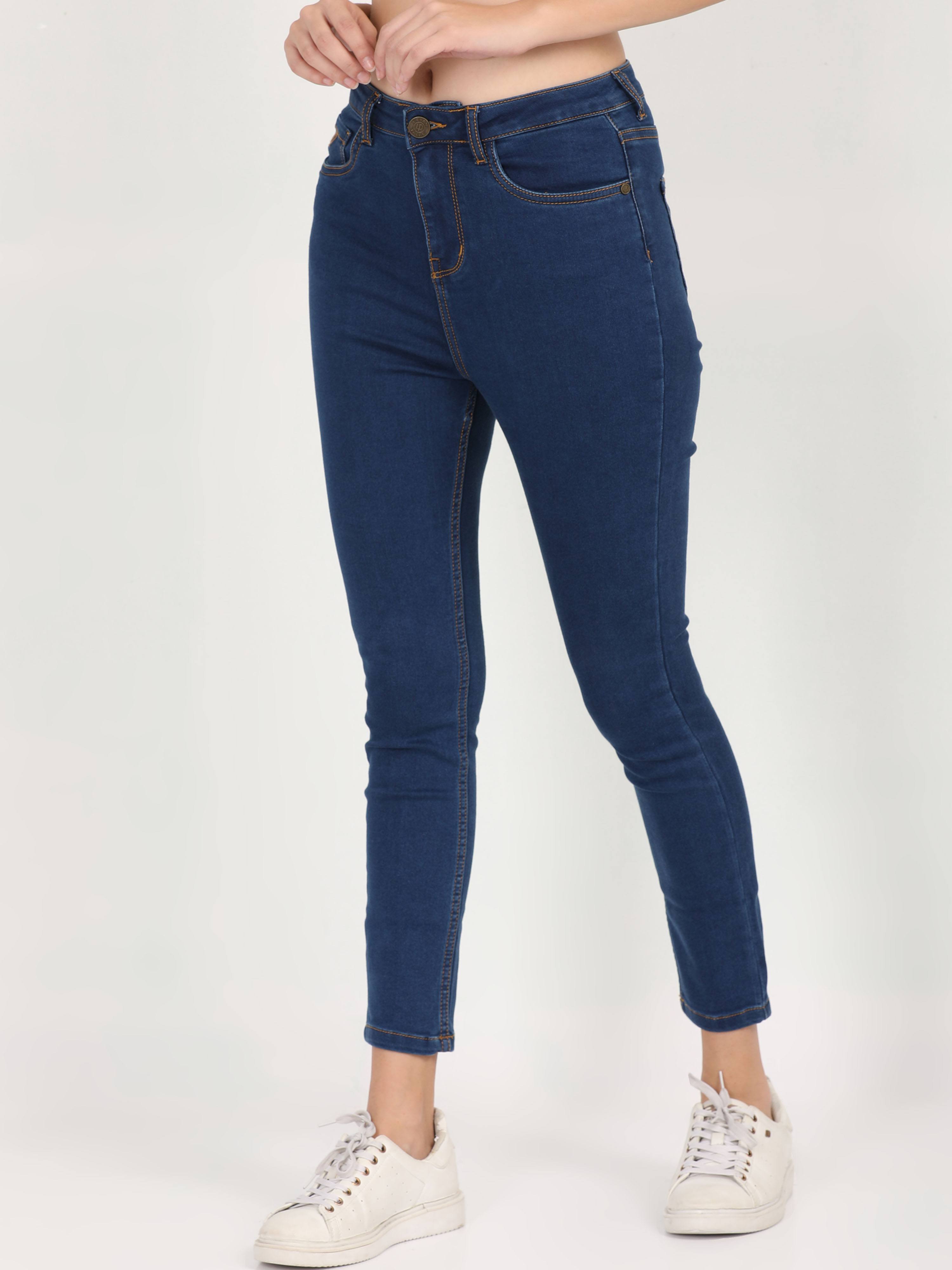 Skinny Blue High Waist Jeans Ankle Fit