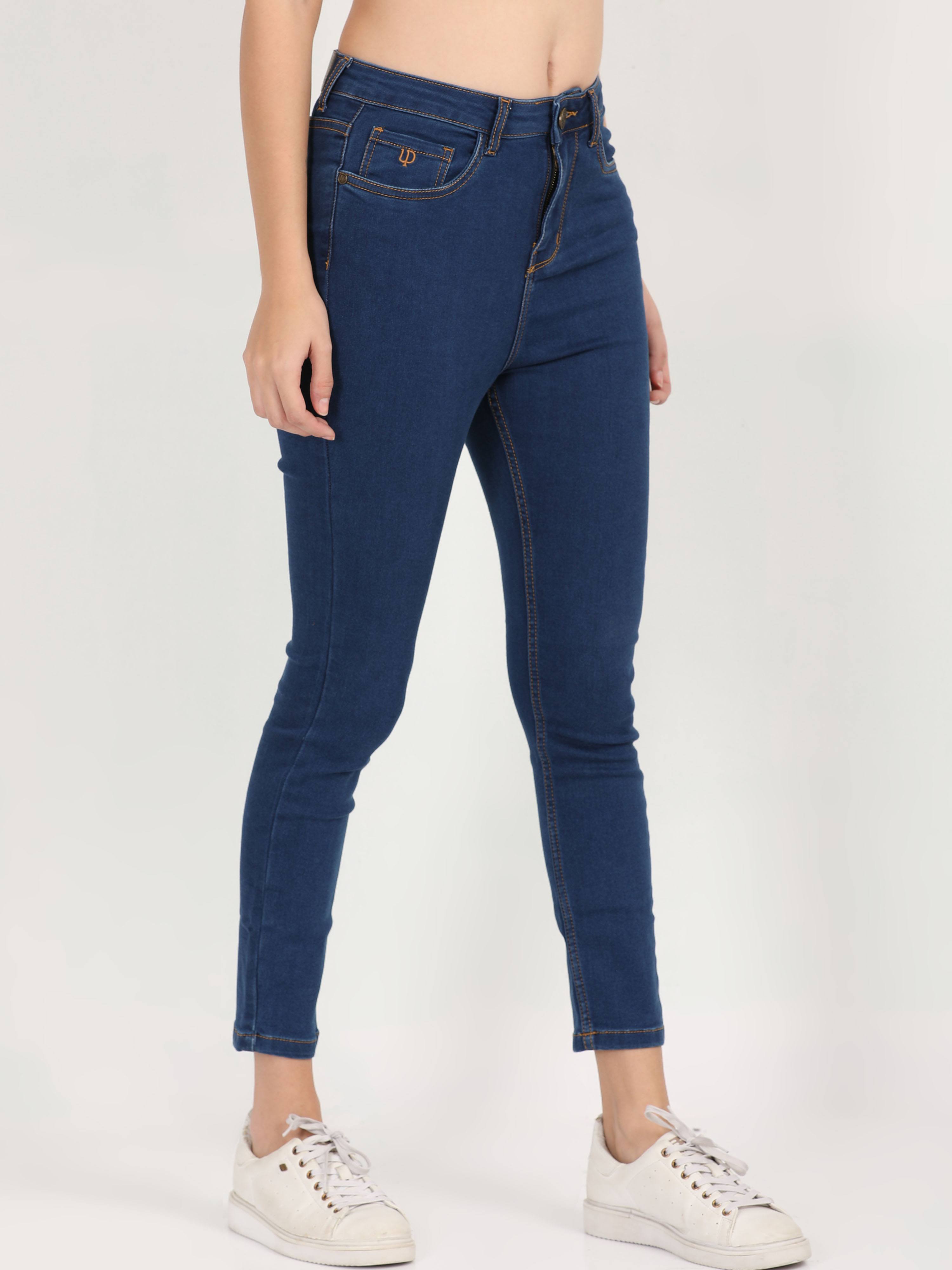 Skinny Blue High Waist Jeans Ankle Fit