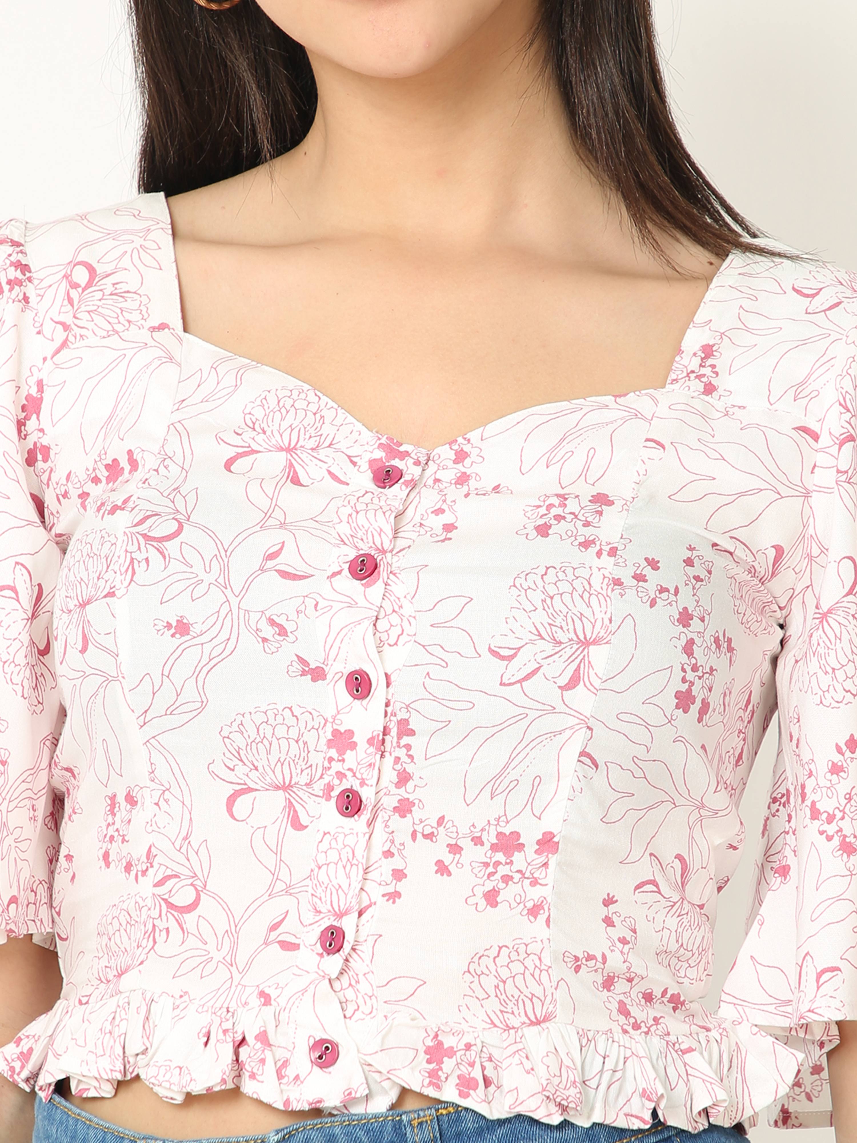 Flutter Sleeve Crop Top