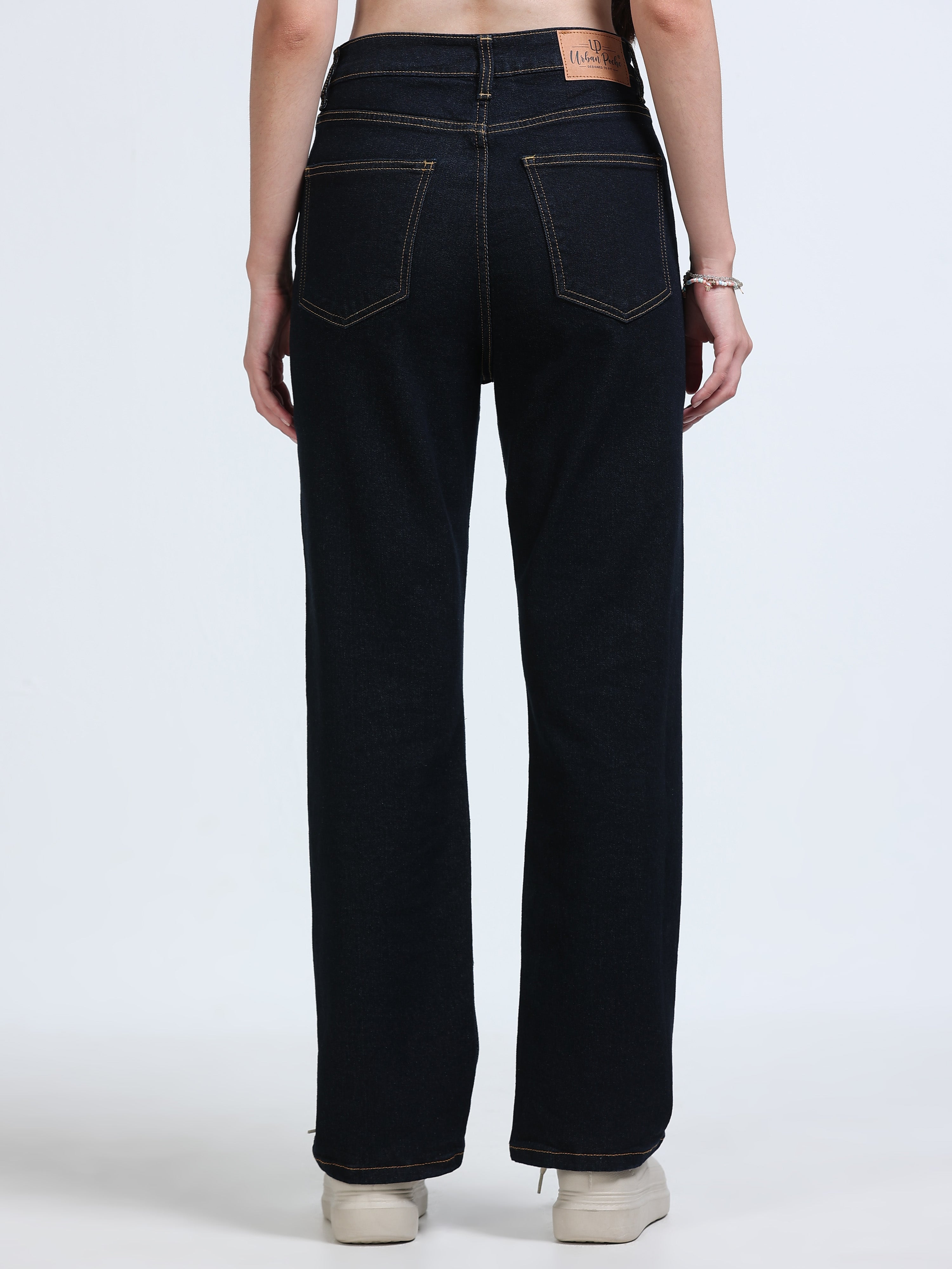 High Rise Straight Fit Jeans - Indigo