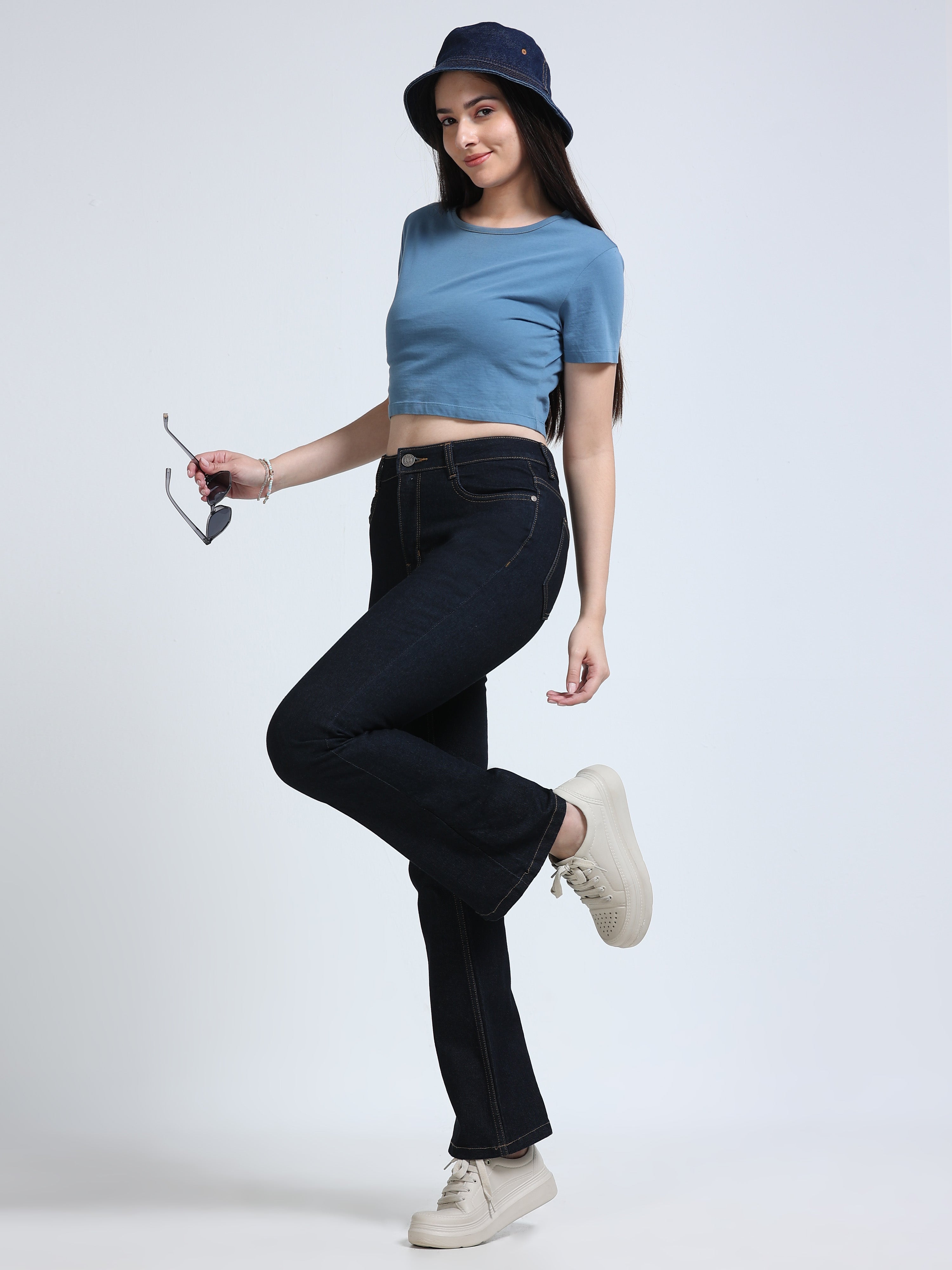 High Rise Bootcut Jeans - Indigo