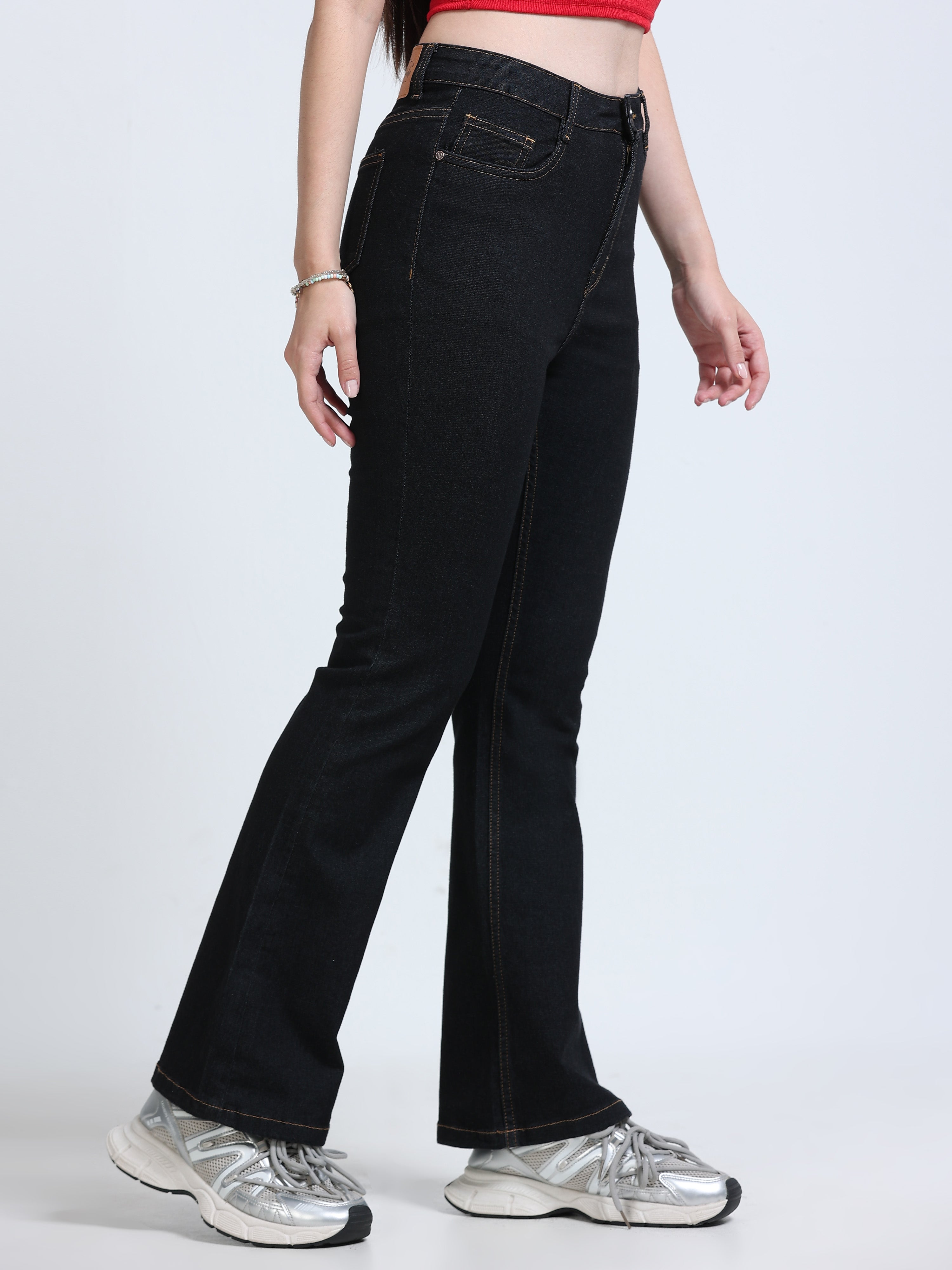 High Rise Bootcut Jeans - Black