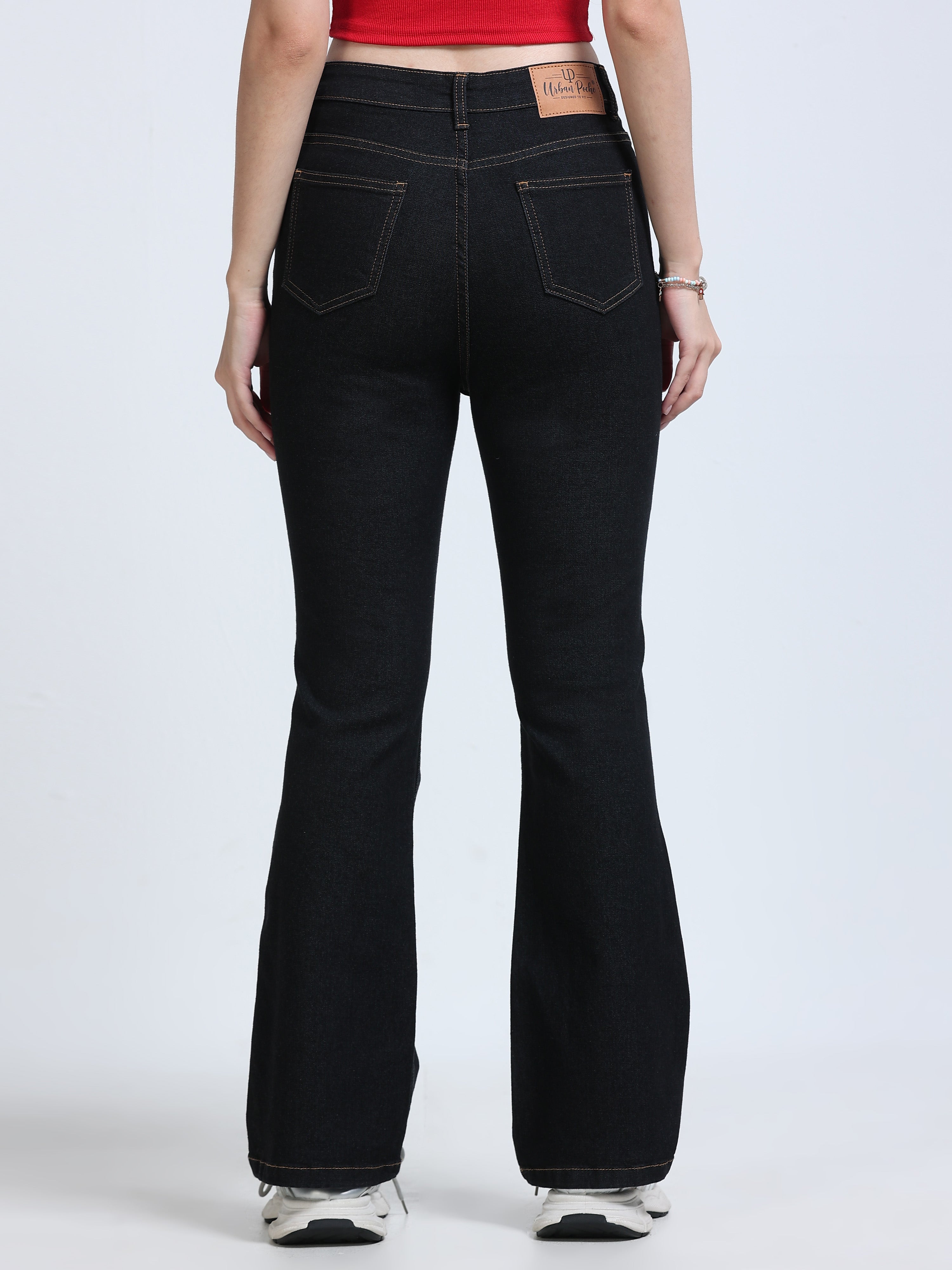 High Rise Bootcut Jeans - Black