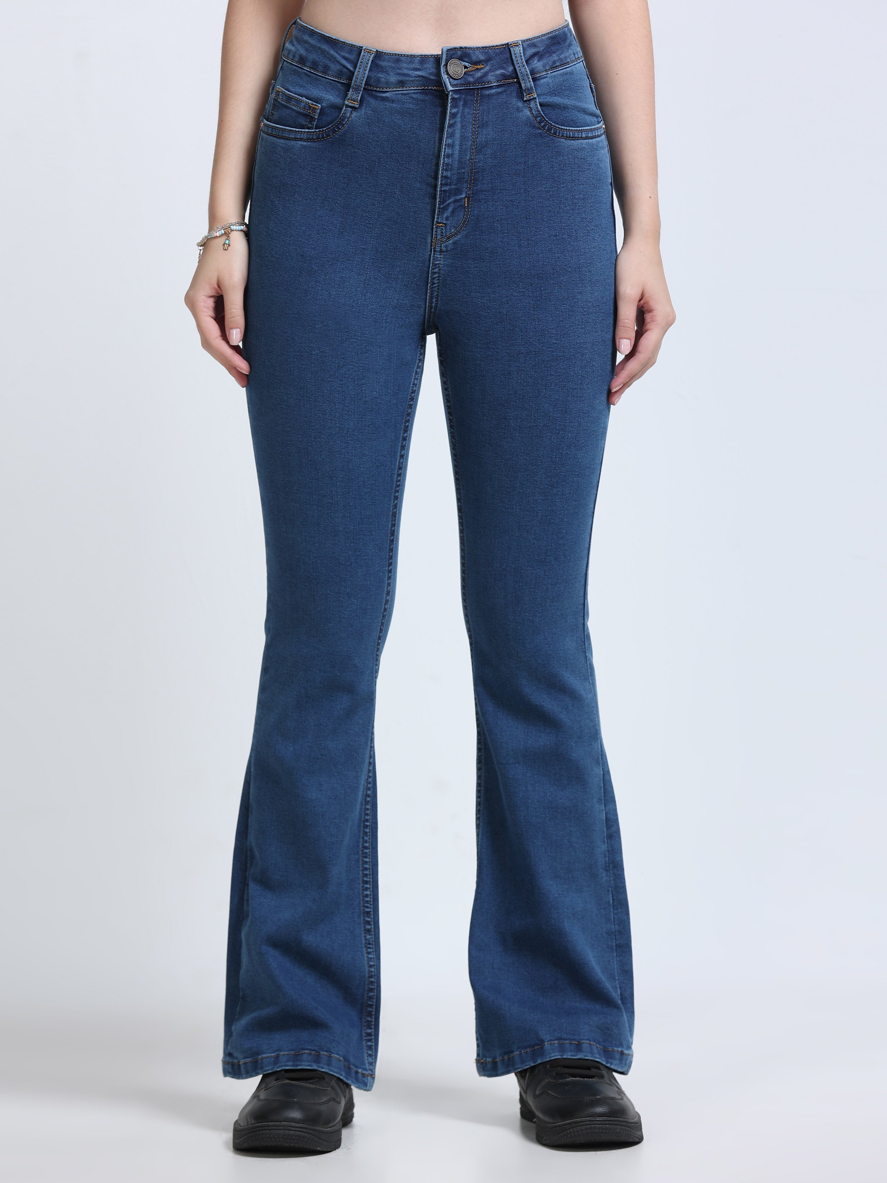 High Rise Bootcut Jeans - Blue