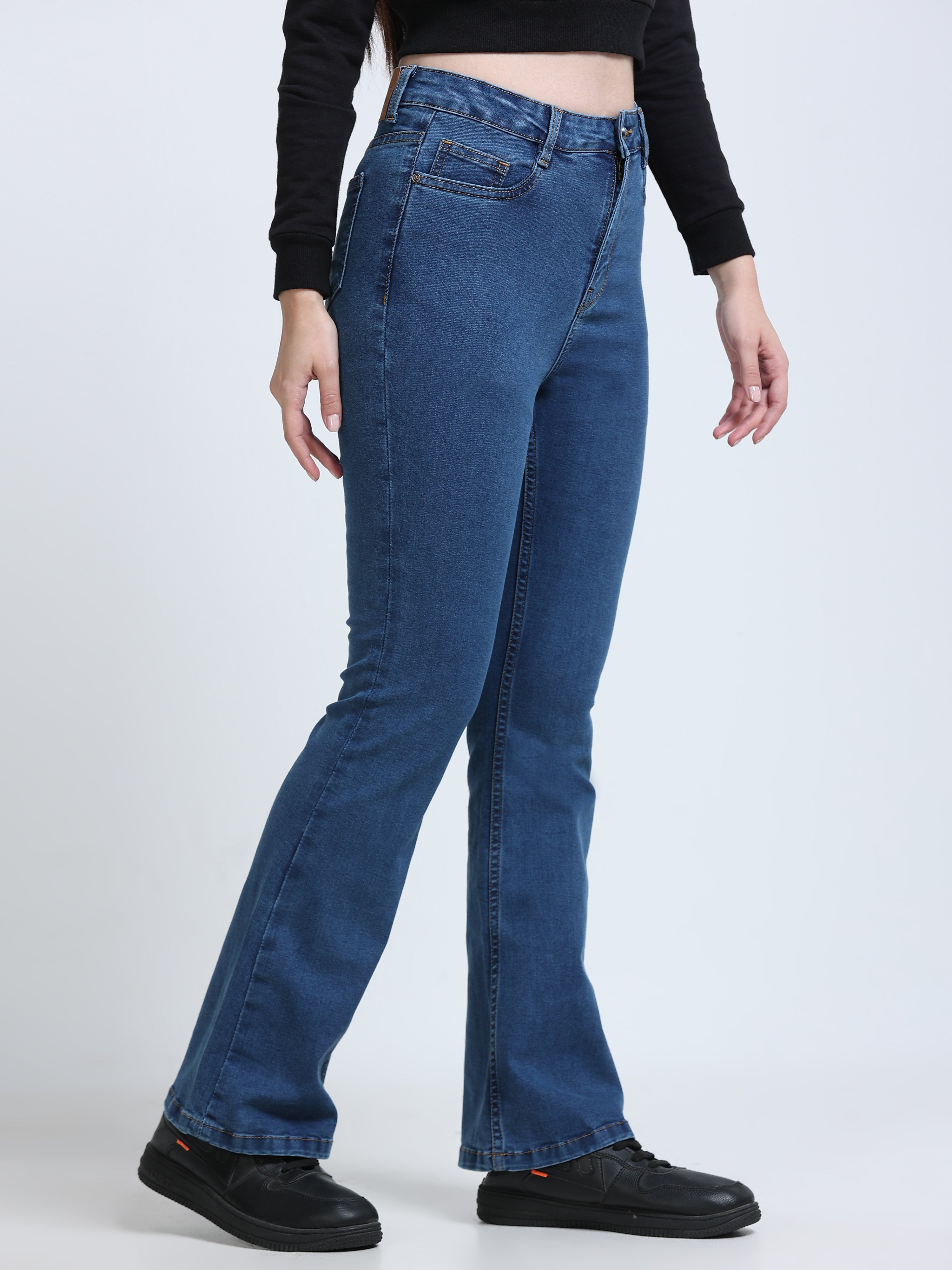 High Rise Bootcut Jeans - Blue