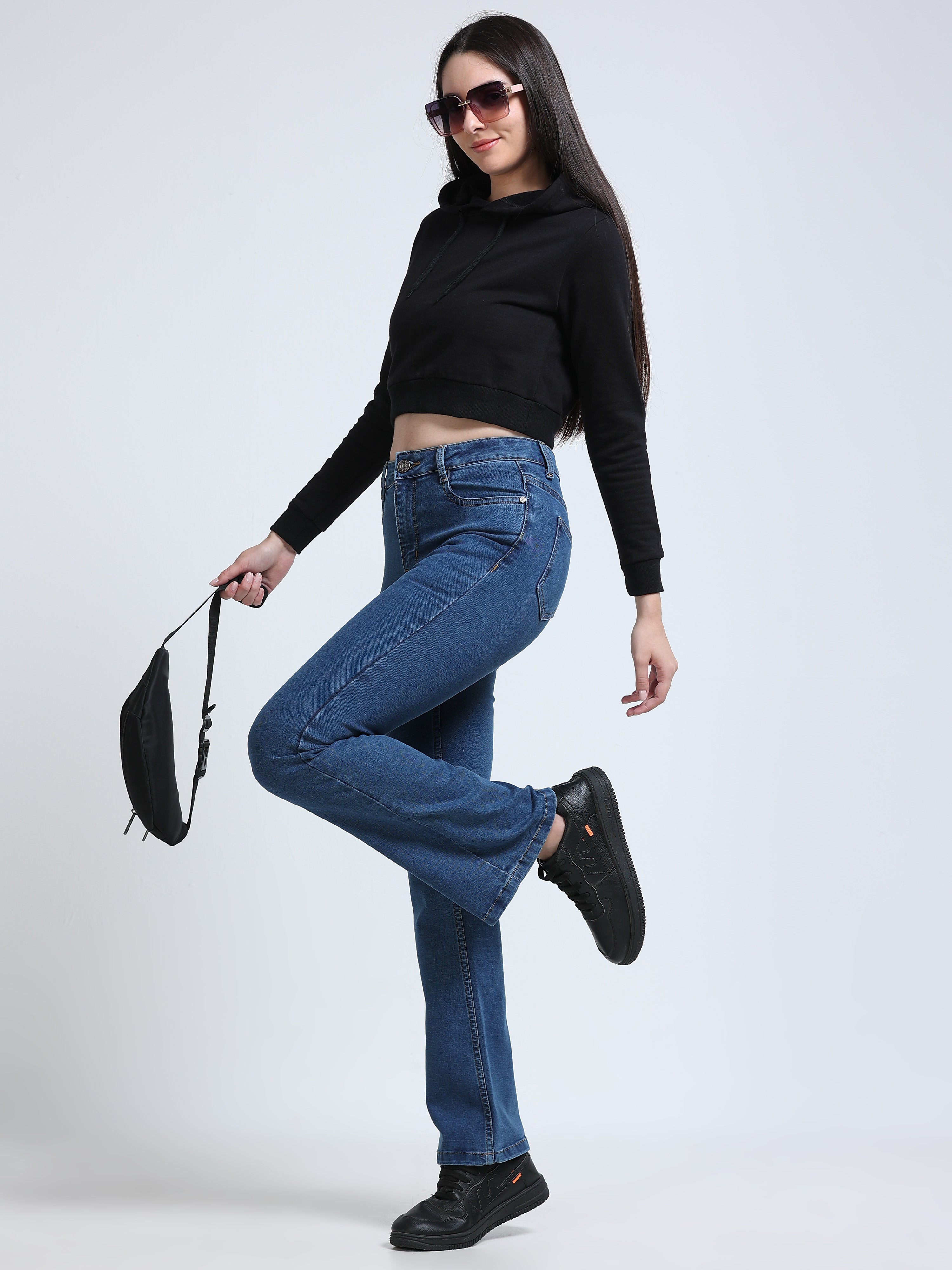 High Rise Bootcut Jeans - Blue