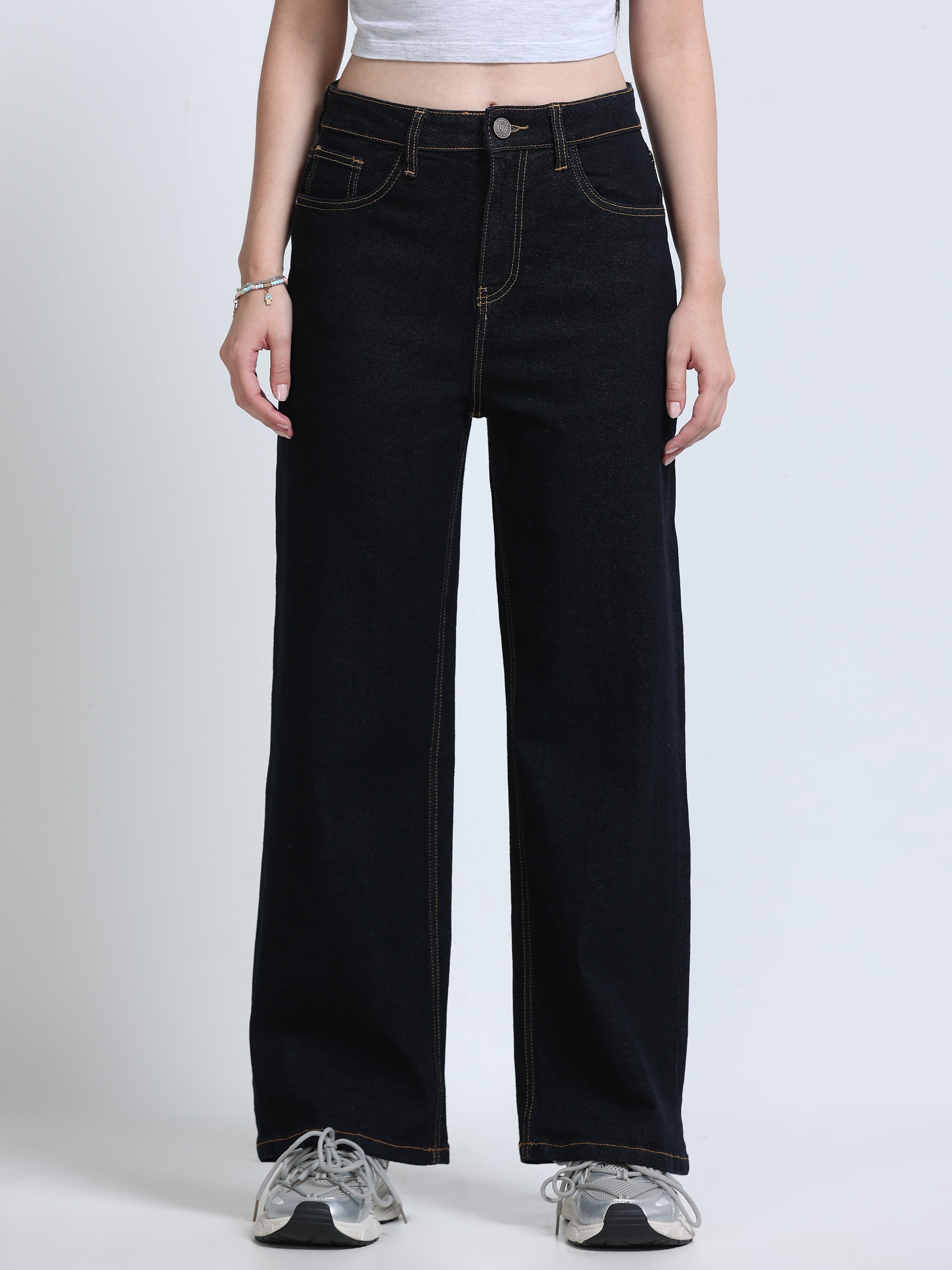 High Rise Wide Leg Jeans - Indigo