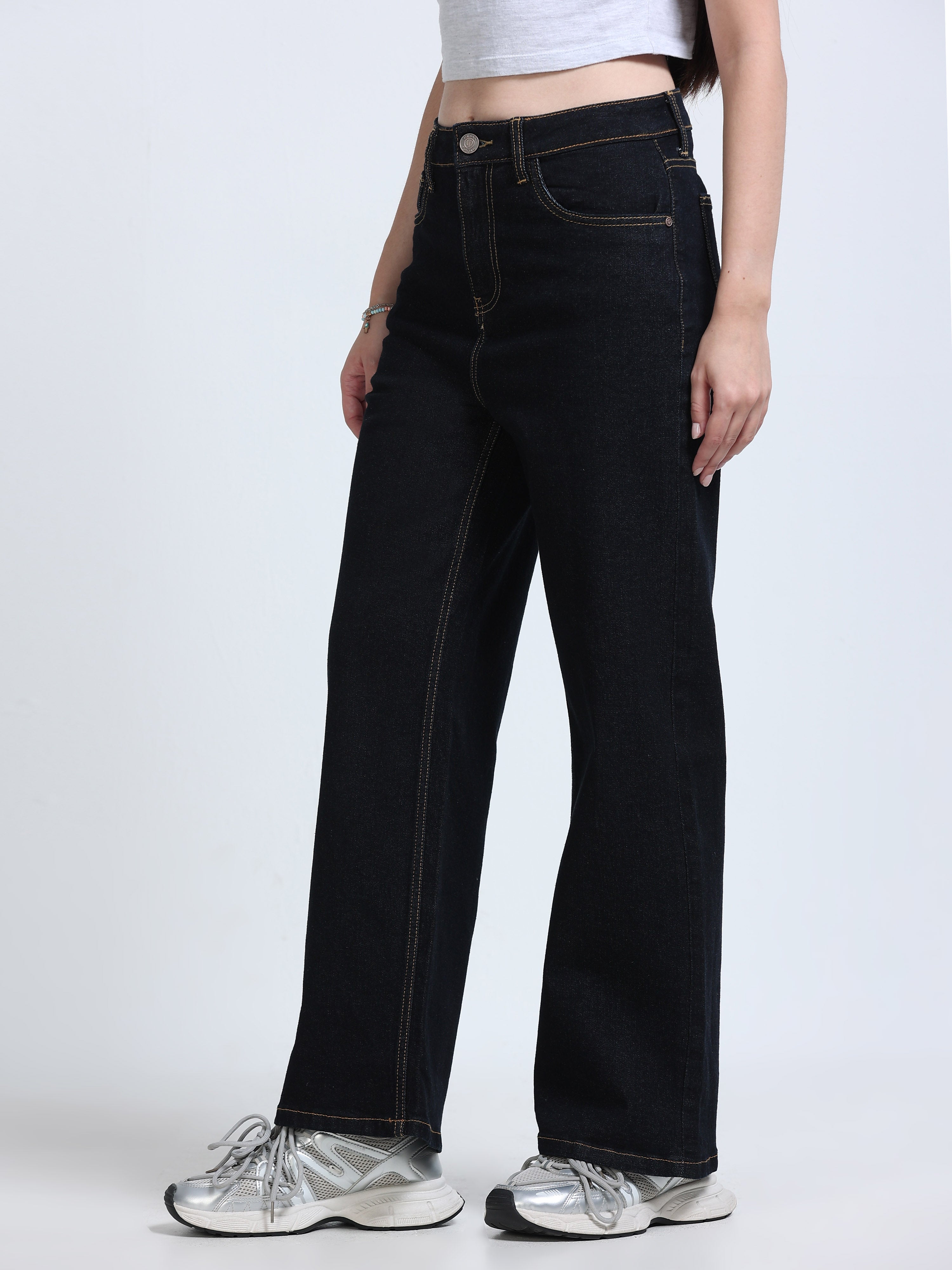 High Rise Wide Leg Jeans - Indigo