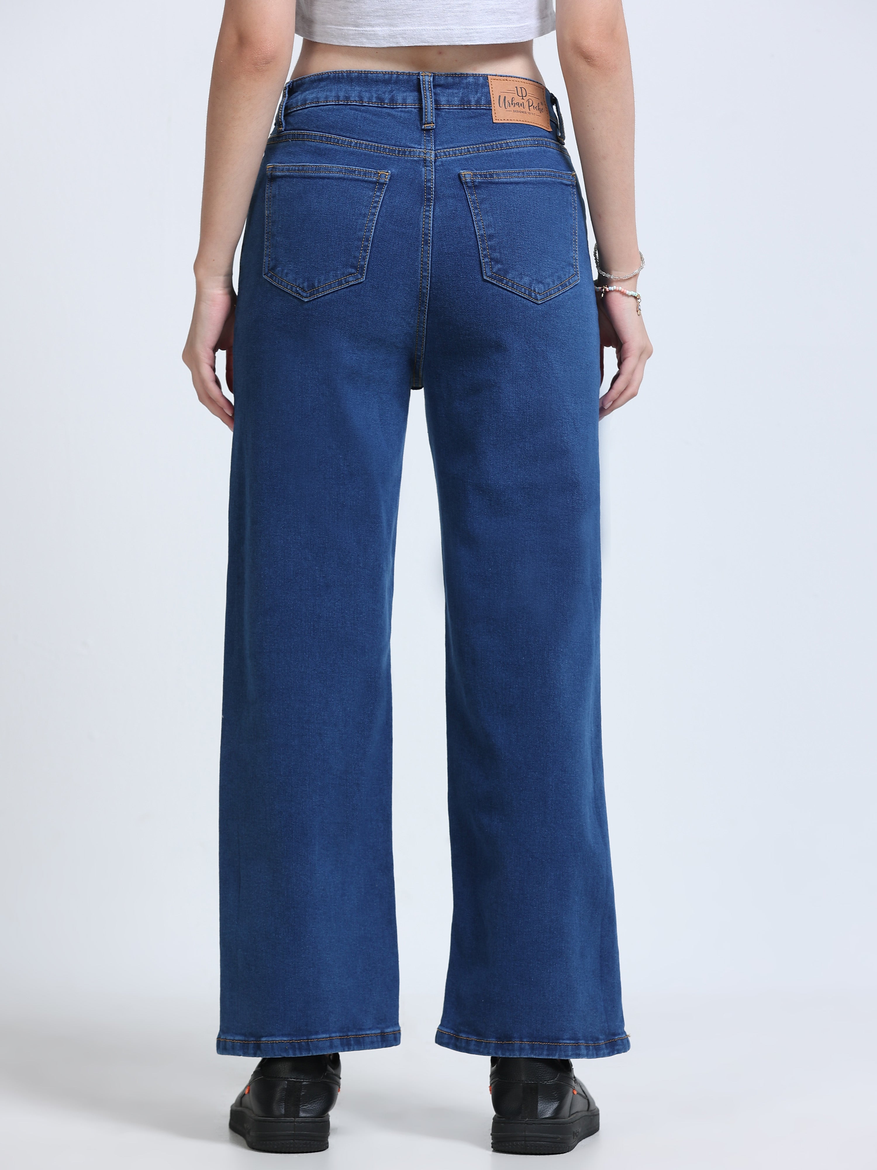 High Rise Wide Leg Jeans - Blue