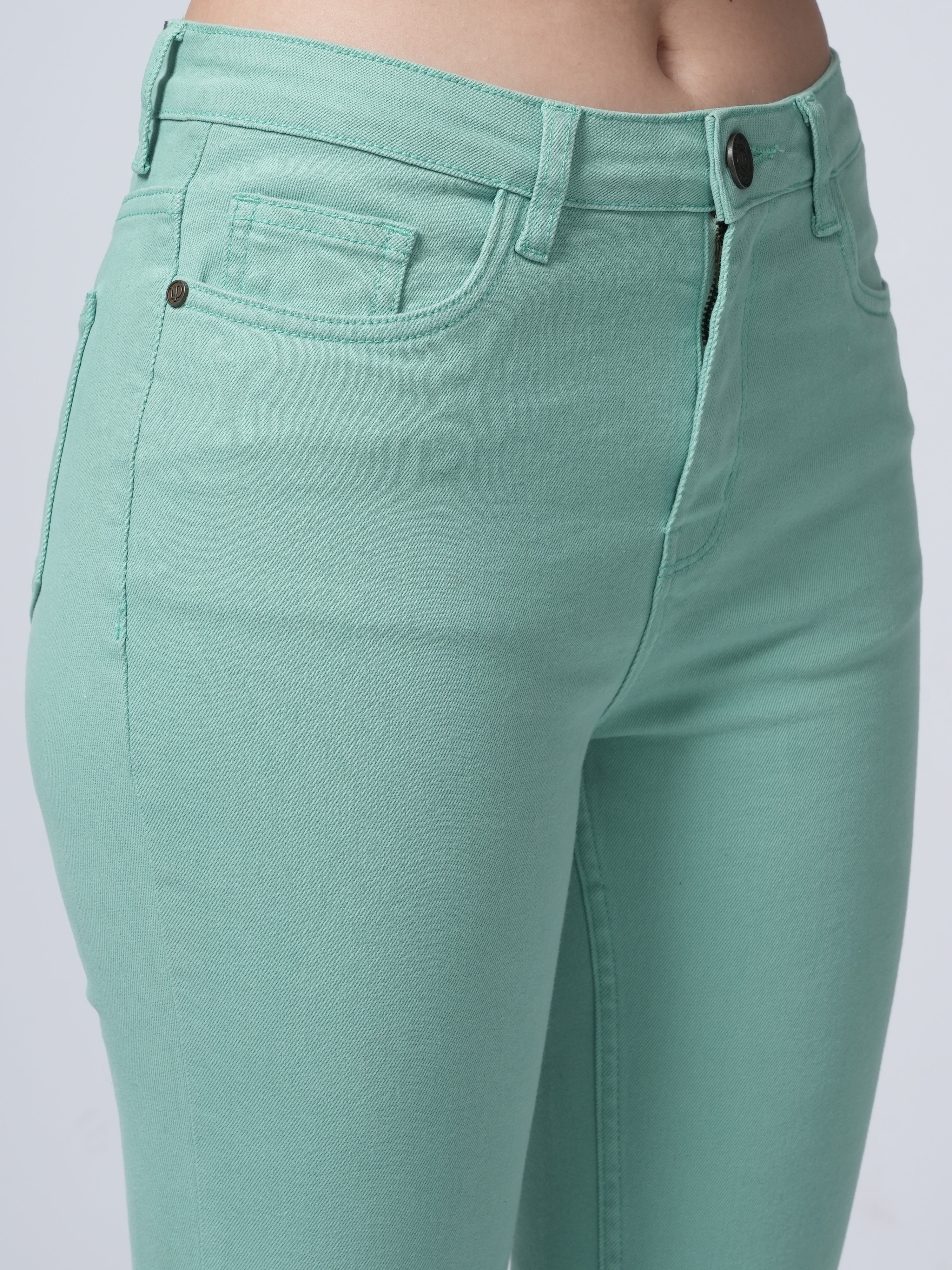 High Rise Bootcut Jeans - Pista Green